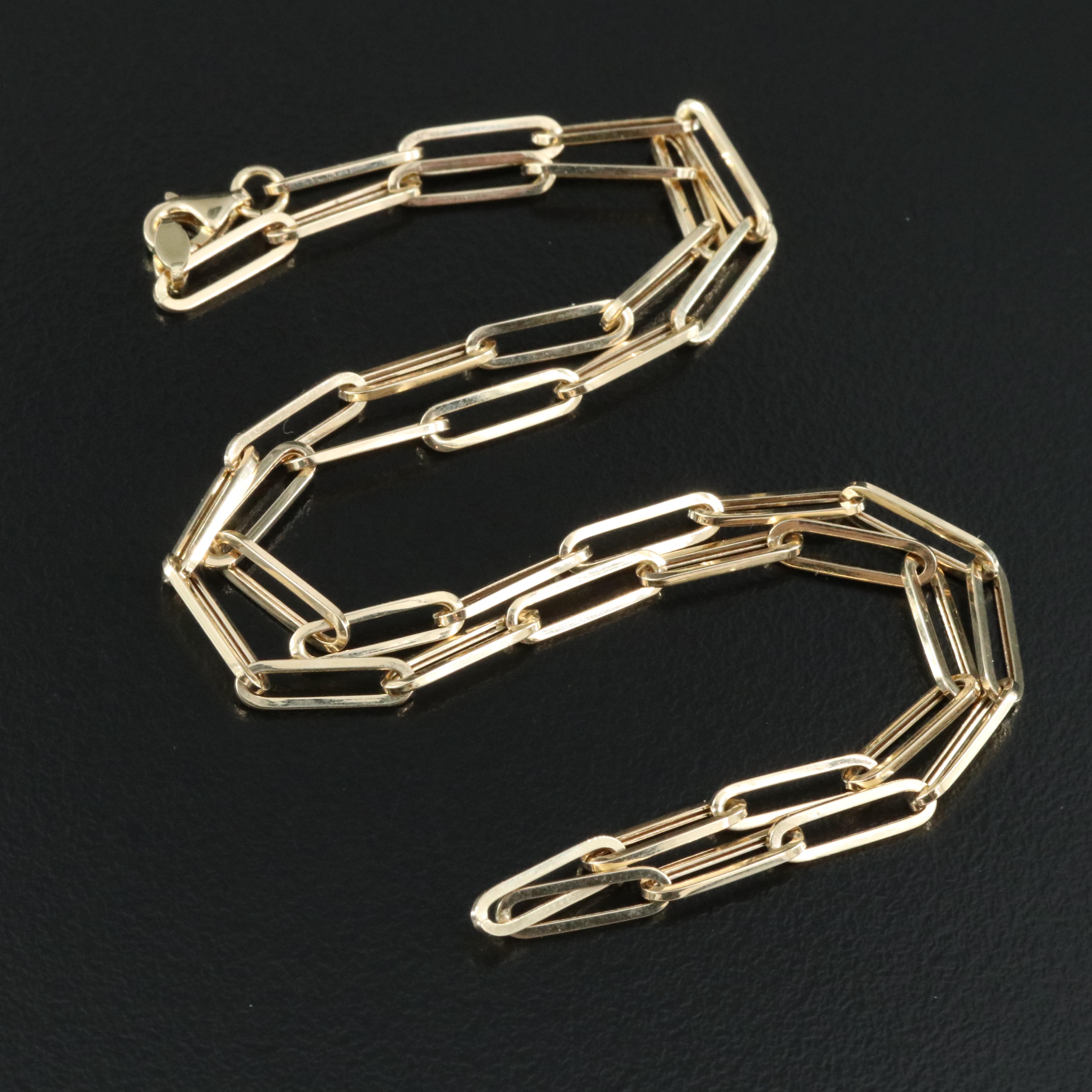14K Paper Clip Link Necklace