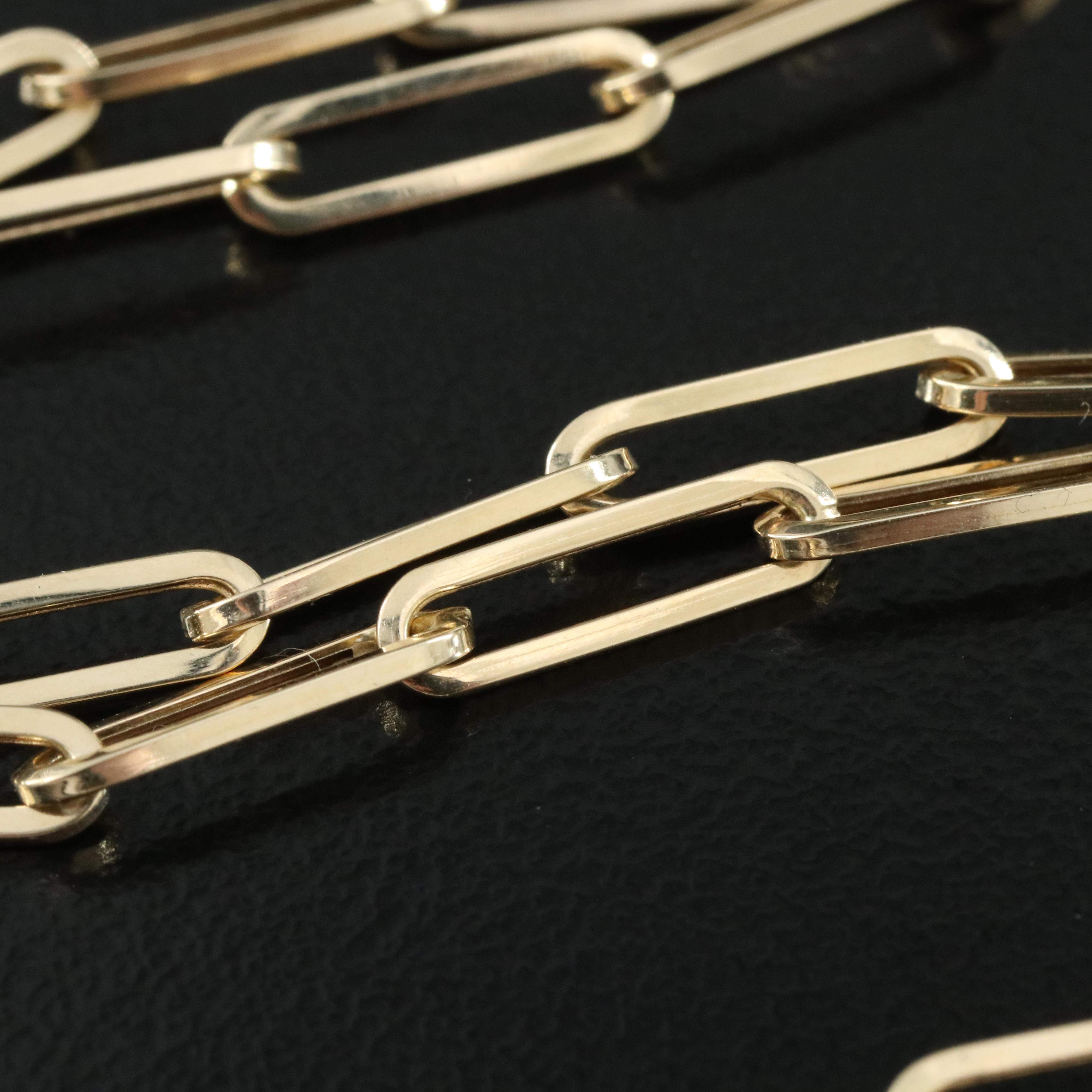 14K Paper Clip Link Necklace