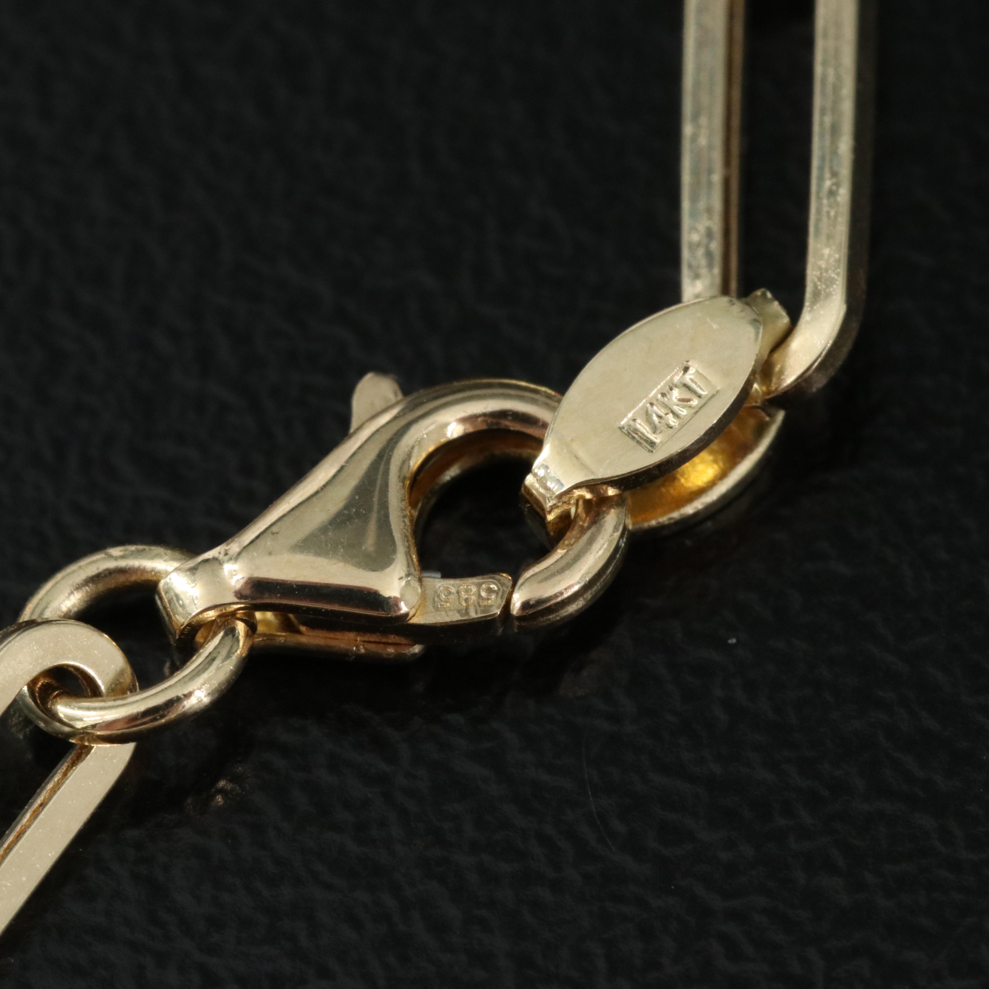 14K Paper Clip Link Necklace
