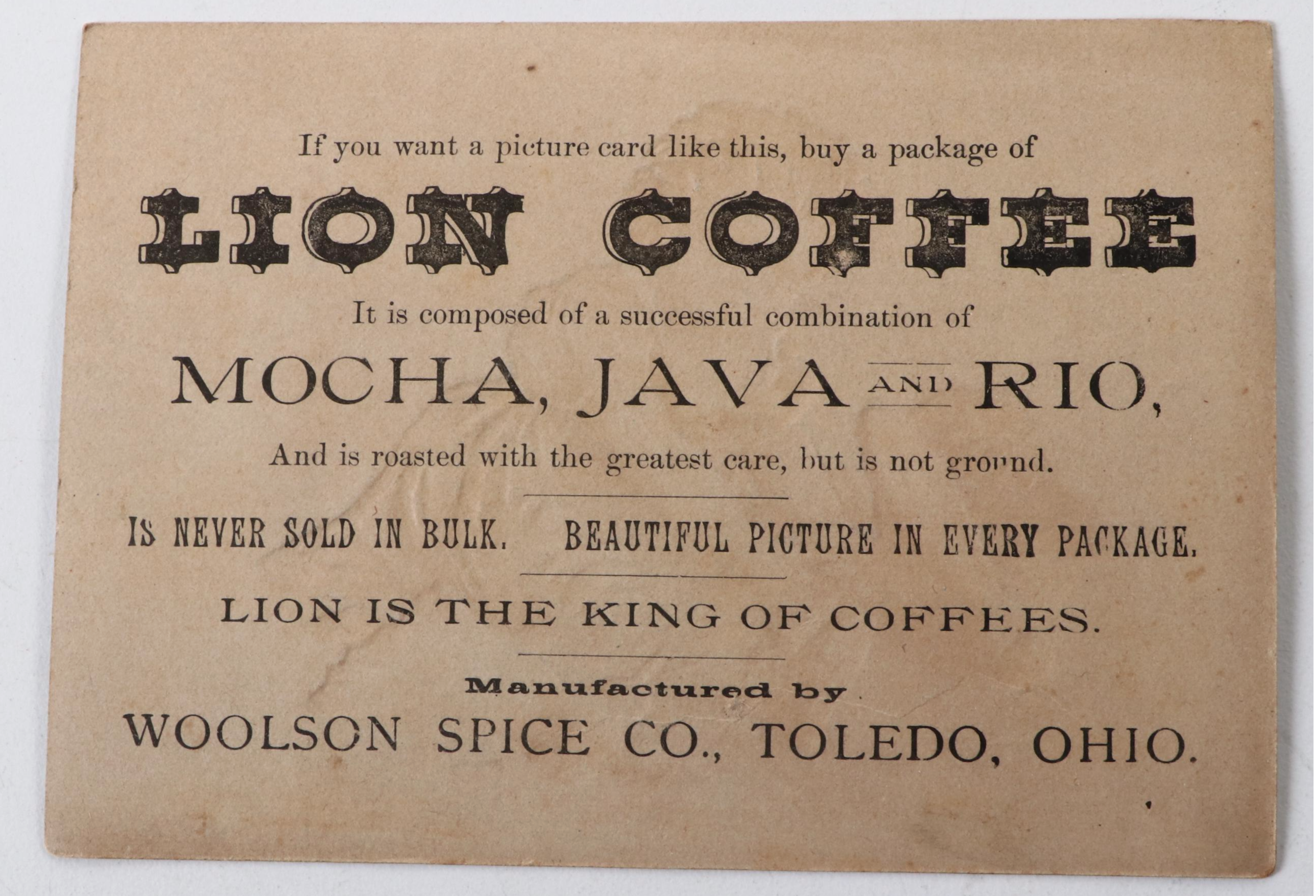Lion Coffee with Other Advertisement Cards, Postcards and More