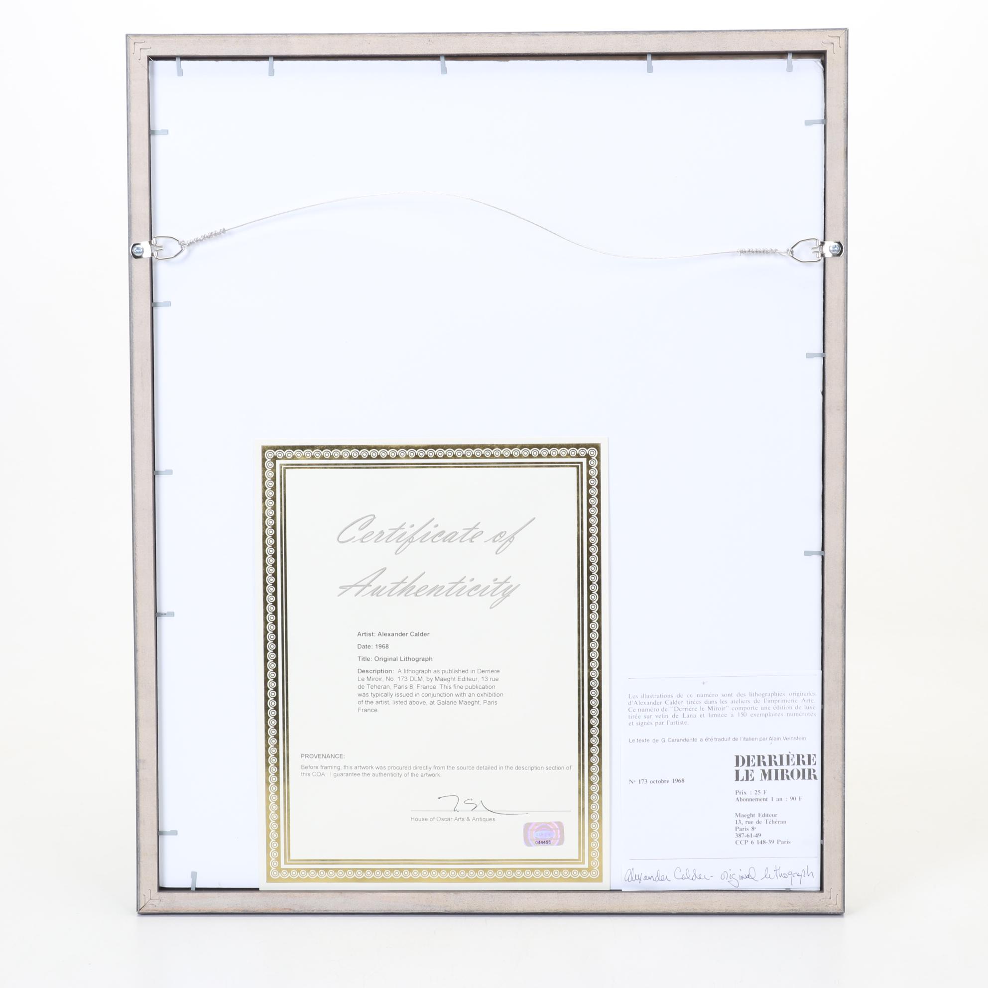 Alexander Calder Surreal Lithograph from Derrière le Miroir, 1968