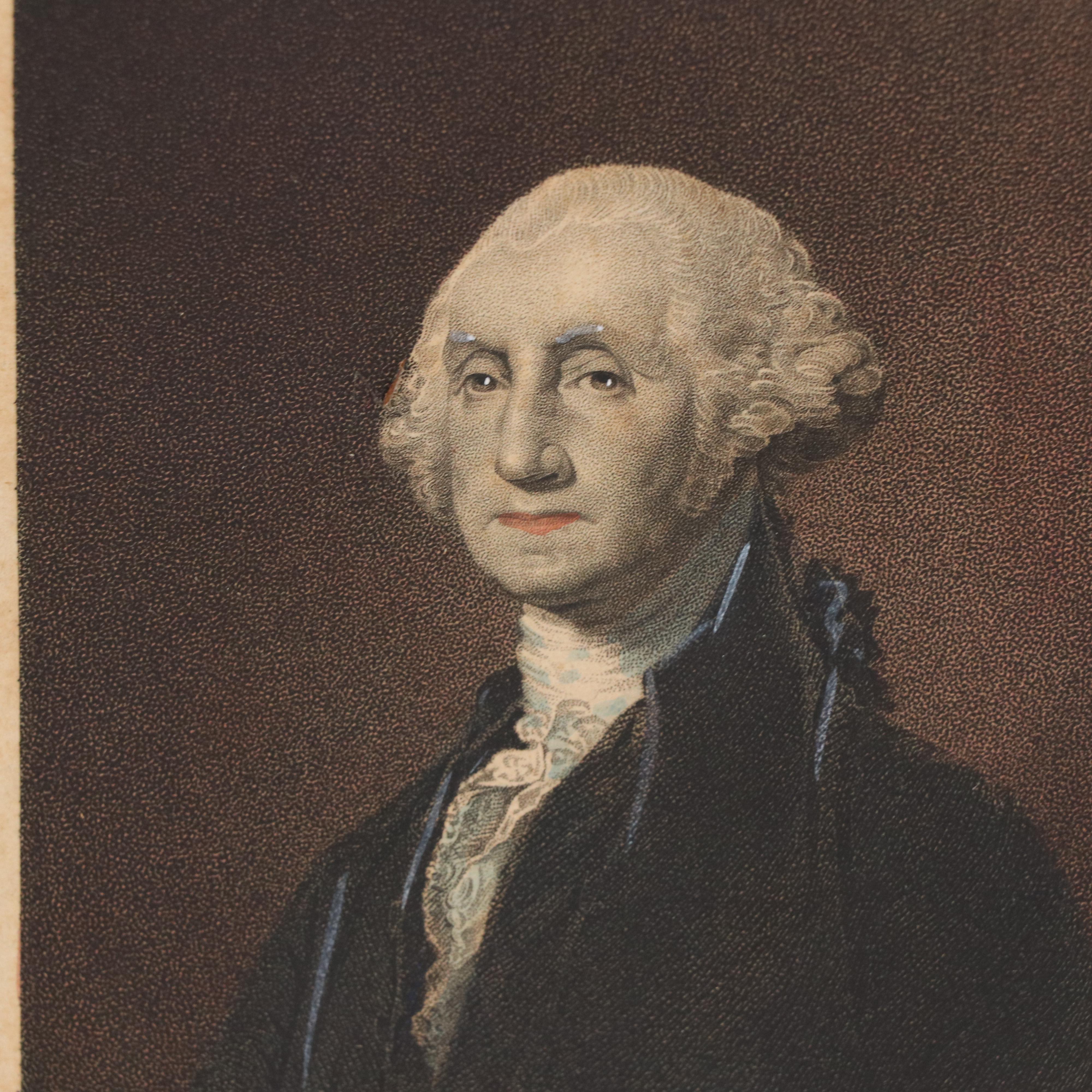 Hand-Colored Steel Engraving of George Washington, 1834