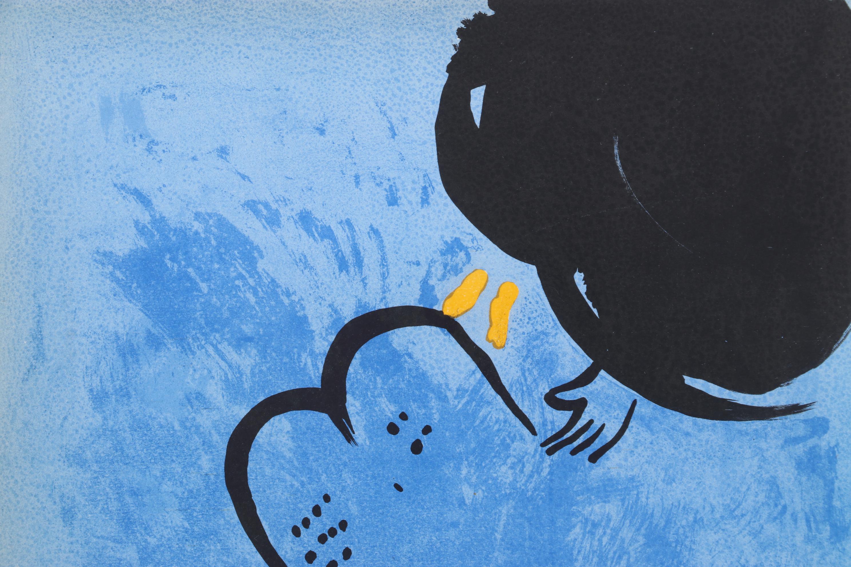 Marc Chagall Color Lithograph "Moses Receiving The Tablets of the Law"