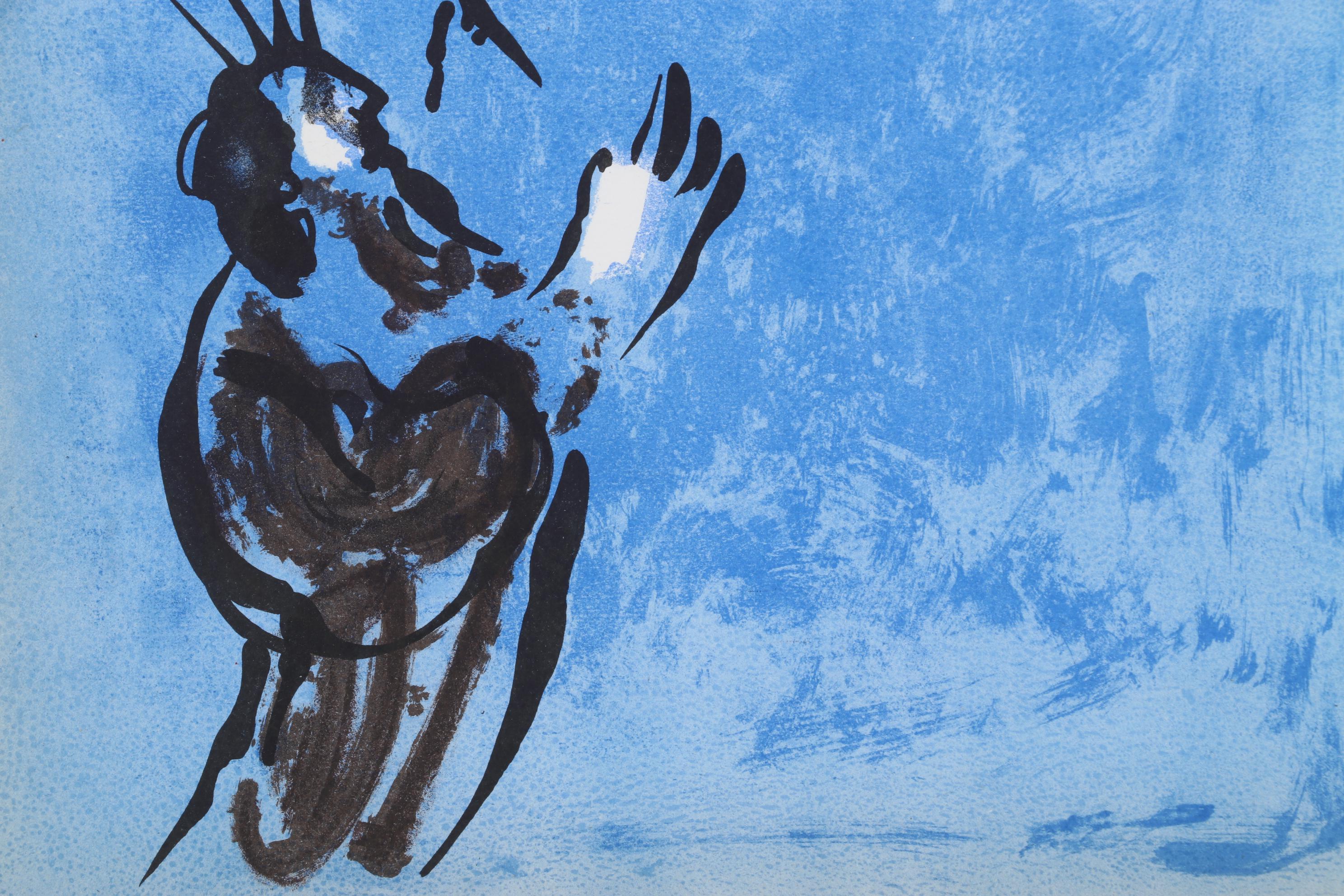 Marc Chagall Color Lithograph "Moses Receiving The Tablets of the Law"