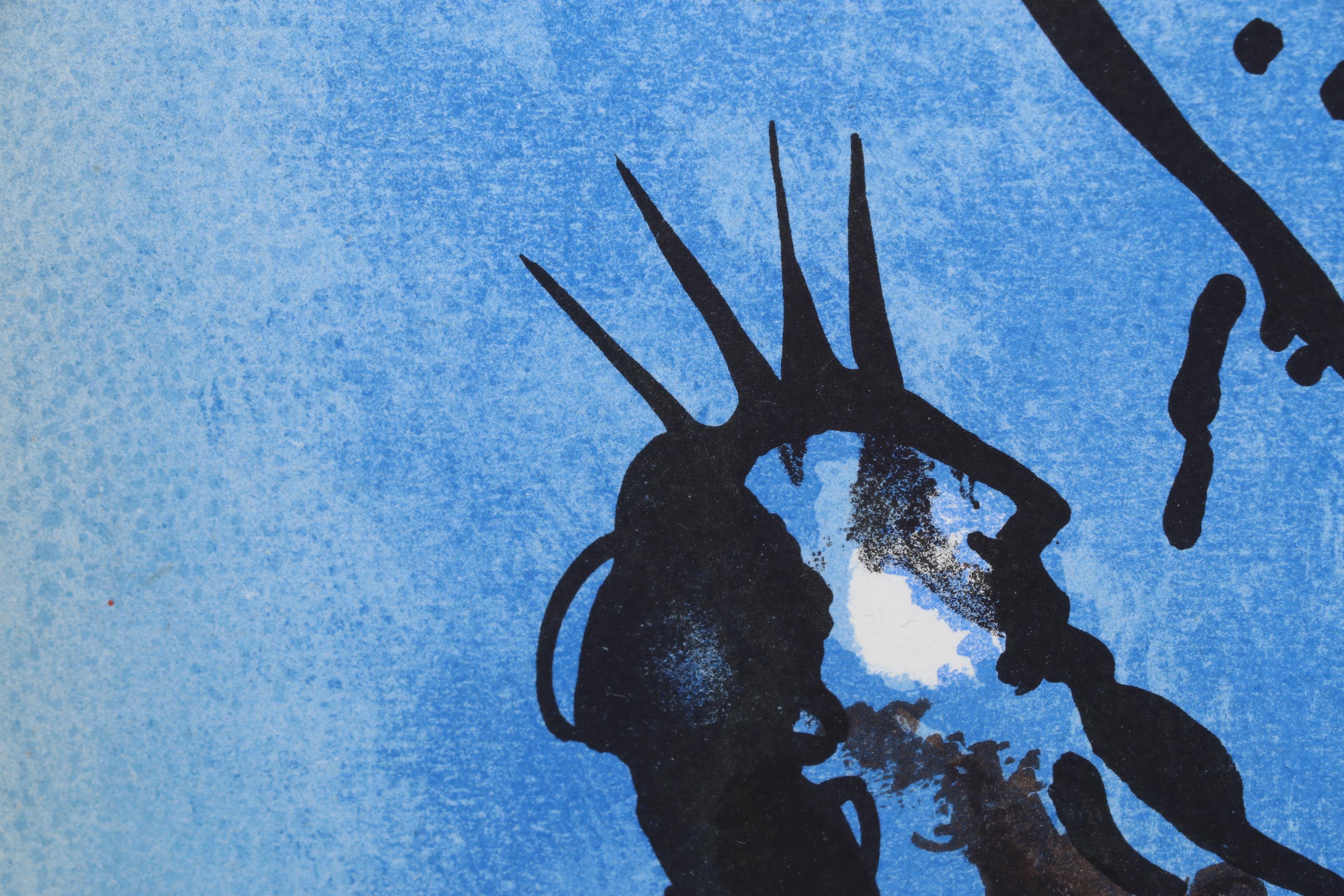 Marc Chagall Color Lithograph "Moses Receiving The Tablets of the Law"