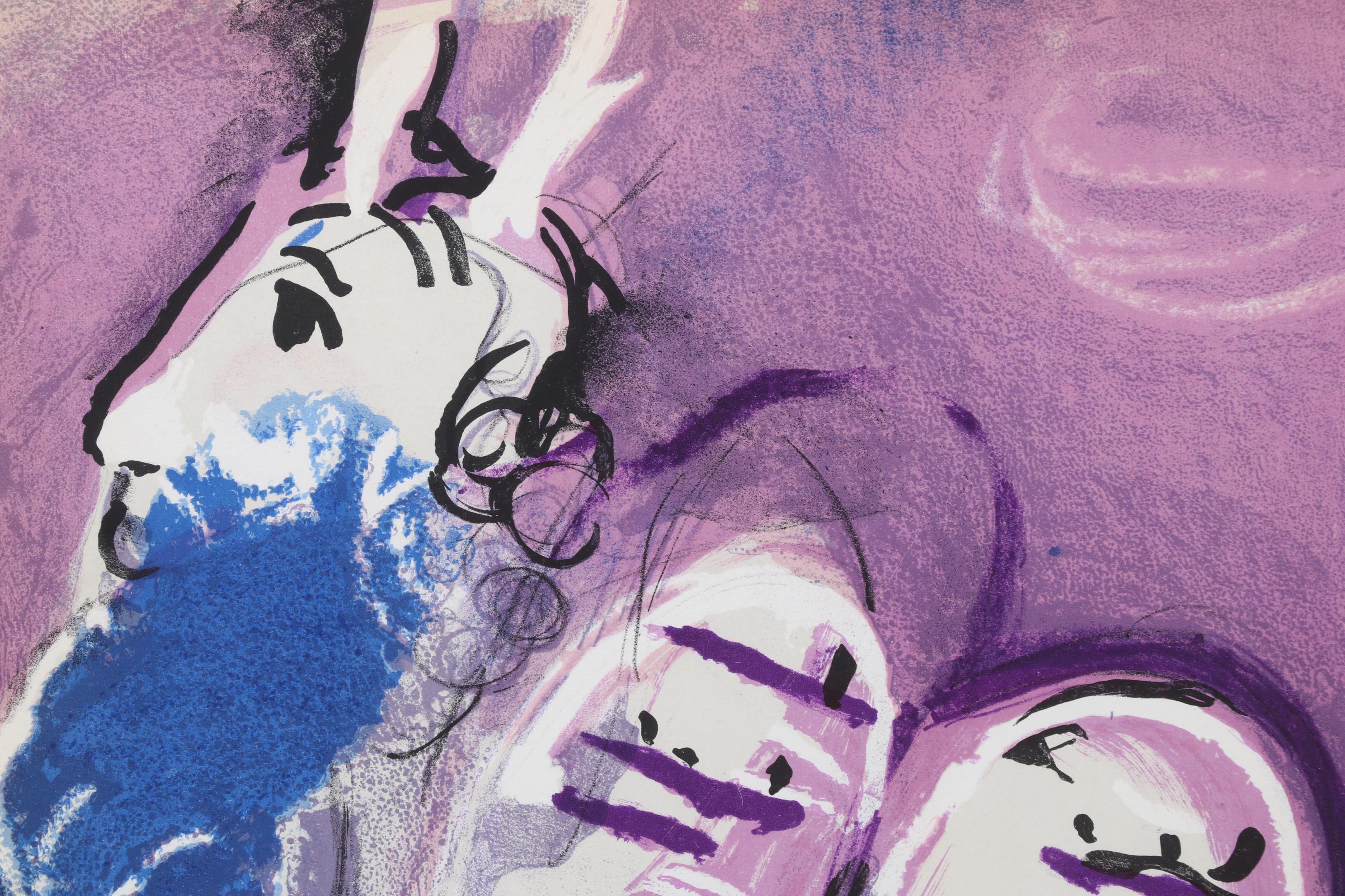 Marc Chagall Color Lithograph "Moses" From "Verve," 1956