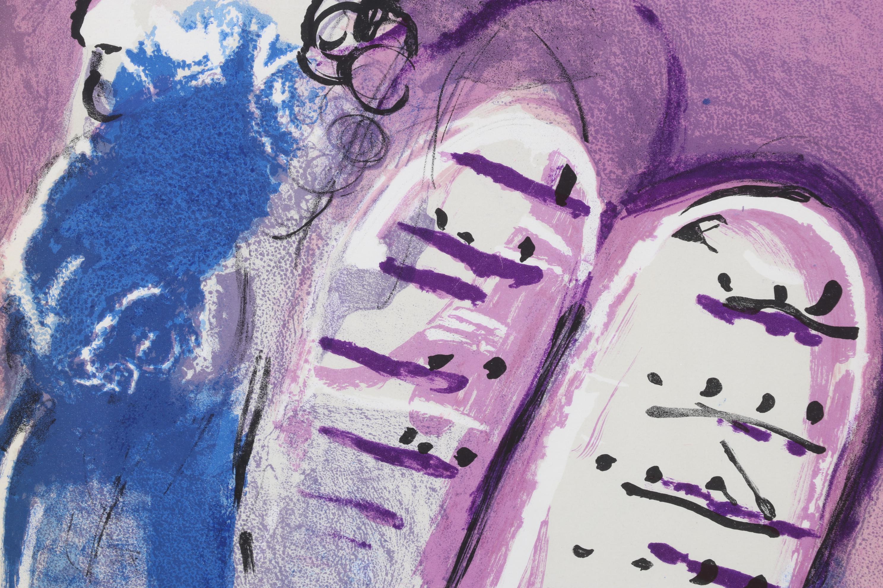 Marc Chagall Color Lithograph "Moses" From "Verve," 1956