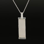 Tiffany & Co. 'Somerset' Sterling and Diamond Mesh Bar Pendant Necklace