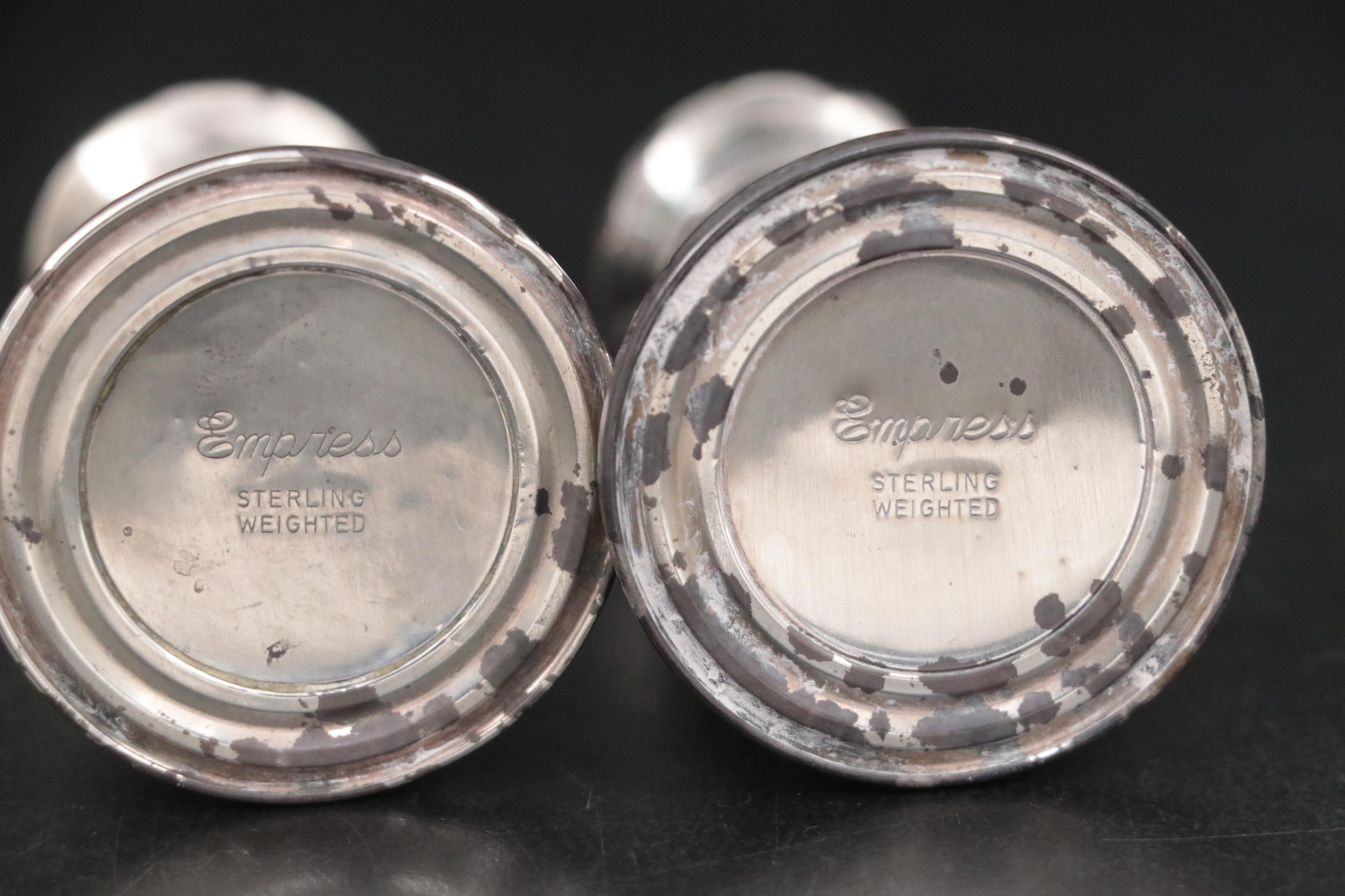 Japanese 950 Silver Shot Glasses with Other Sterling Table Accessories