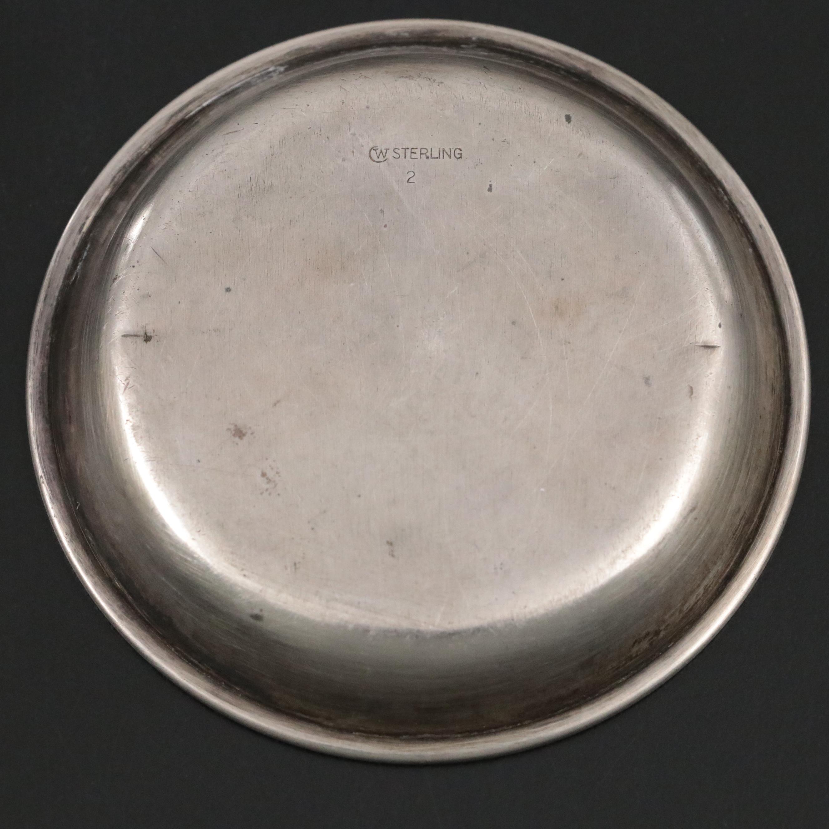 Japanese 950 Silver Shot Glasses with Other Sterling Table Accessories