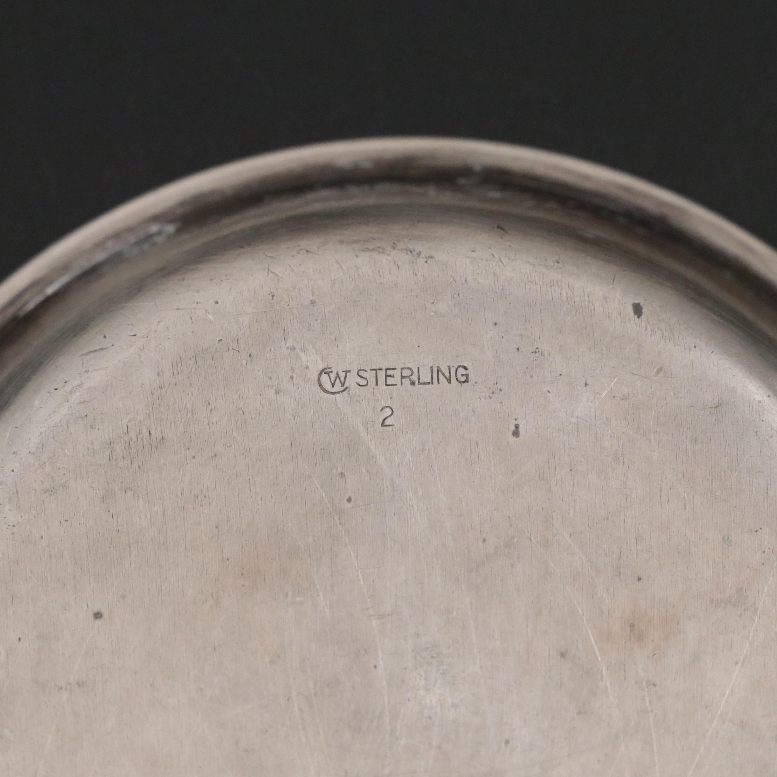 Japanese 950 Silver Shot Glasses with Other Sterling Table Accessories