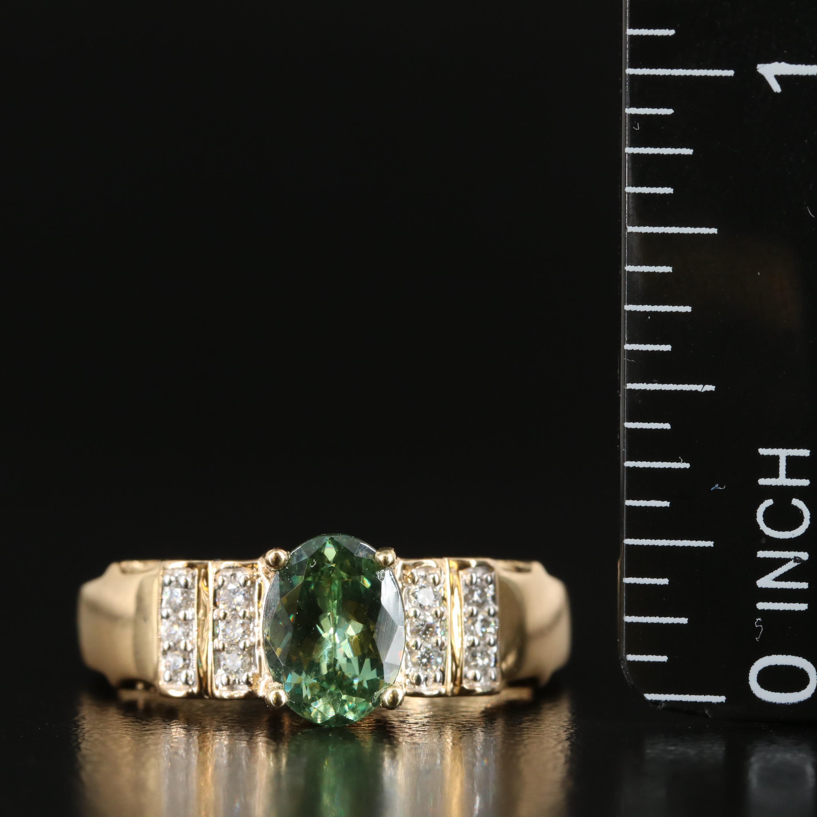 18K Demantoid and Diamond Ring