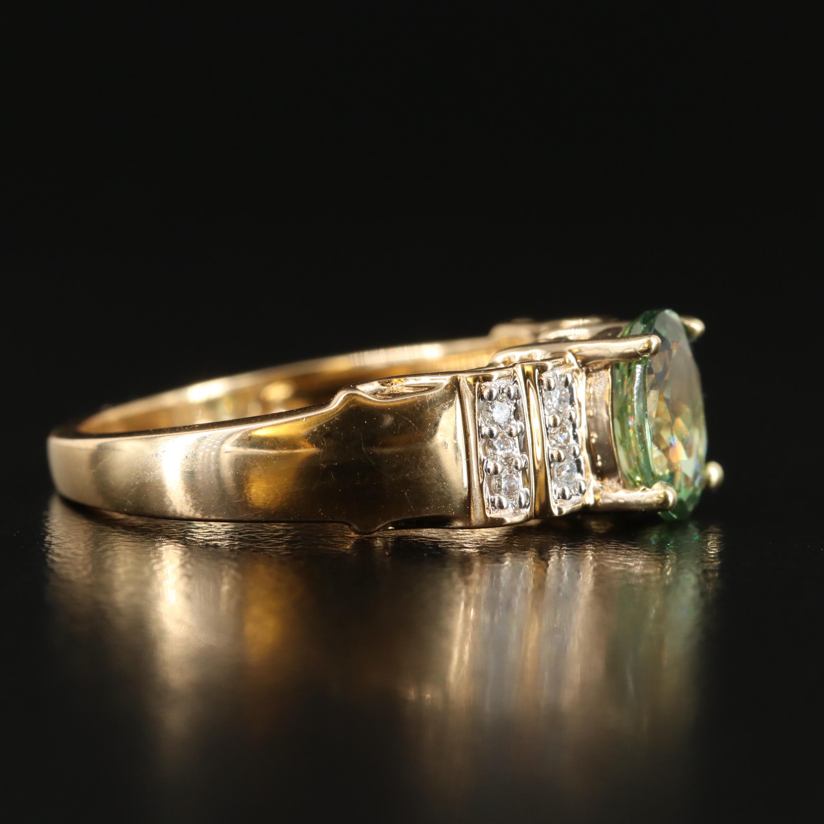 18K Demantoid and Diamond Ring
