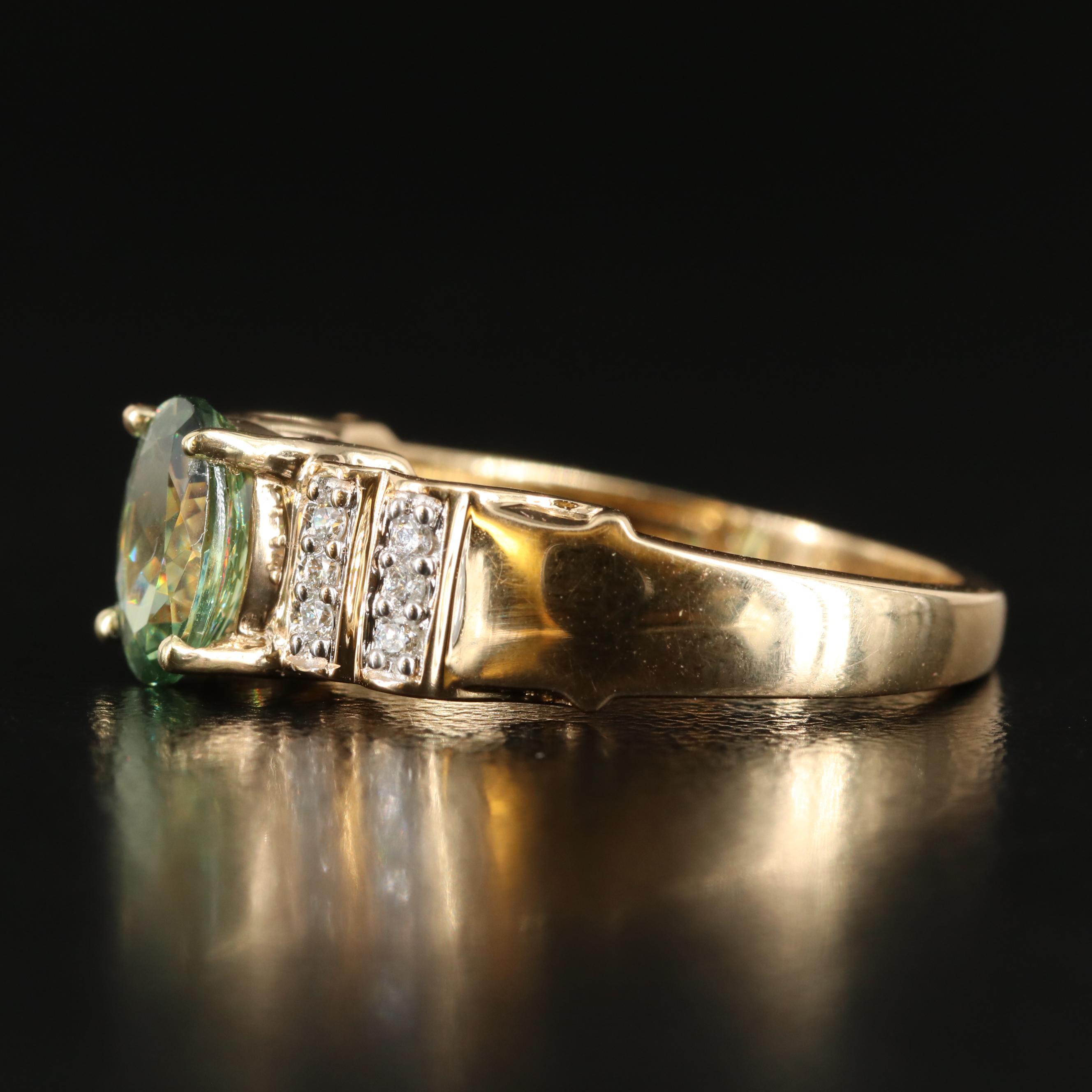 18K Demantoid and Diamond Ring