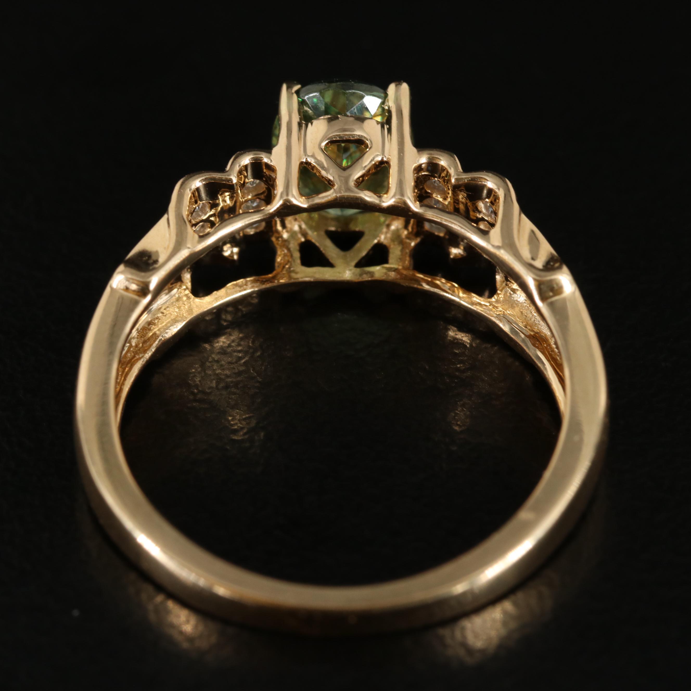 18K Demantoid and Diamond Ring