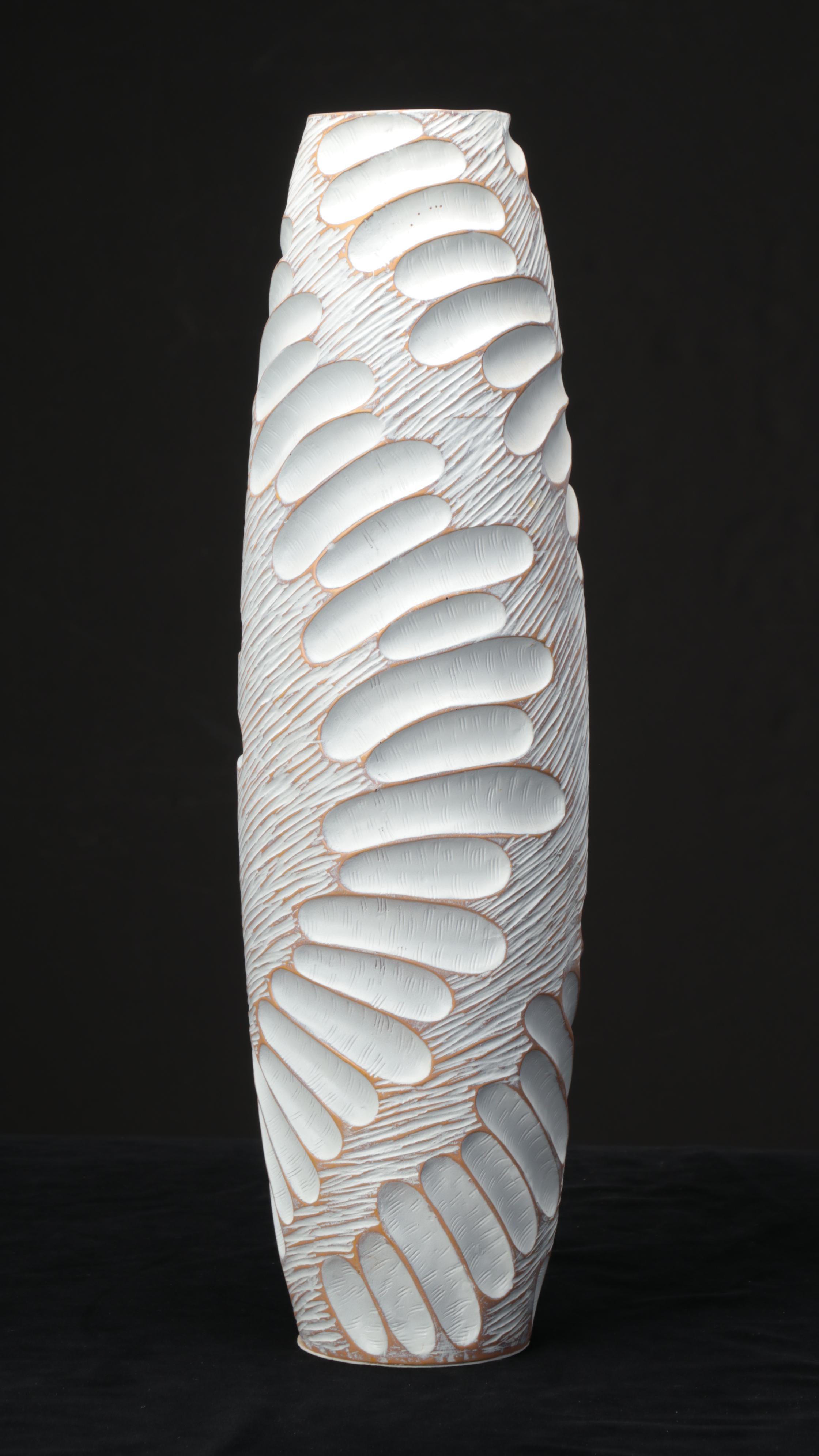 Textured Ceramic Floor Vases with Abstract Style Ceramic Sculpture