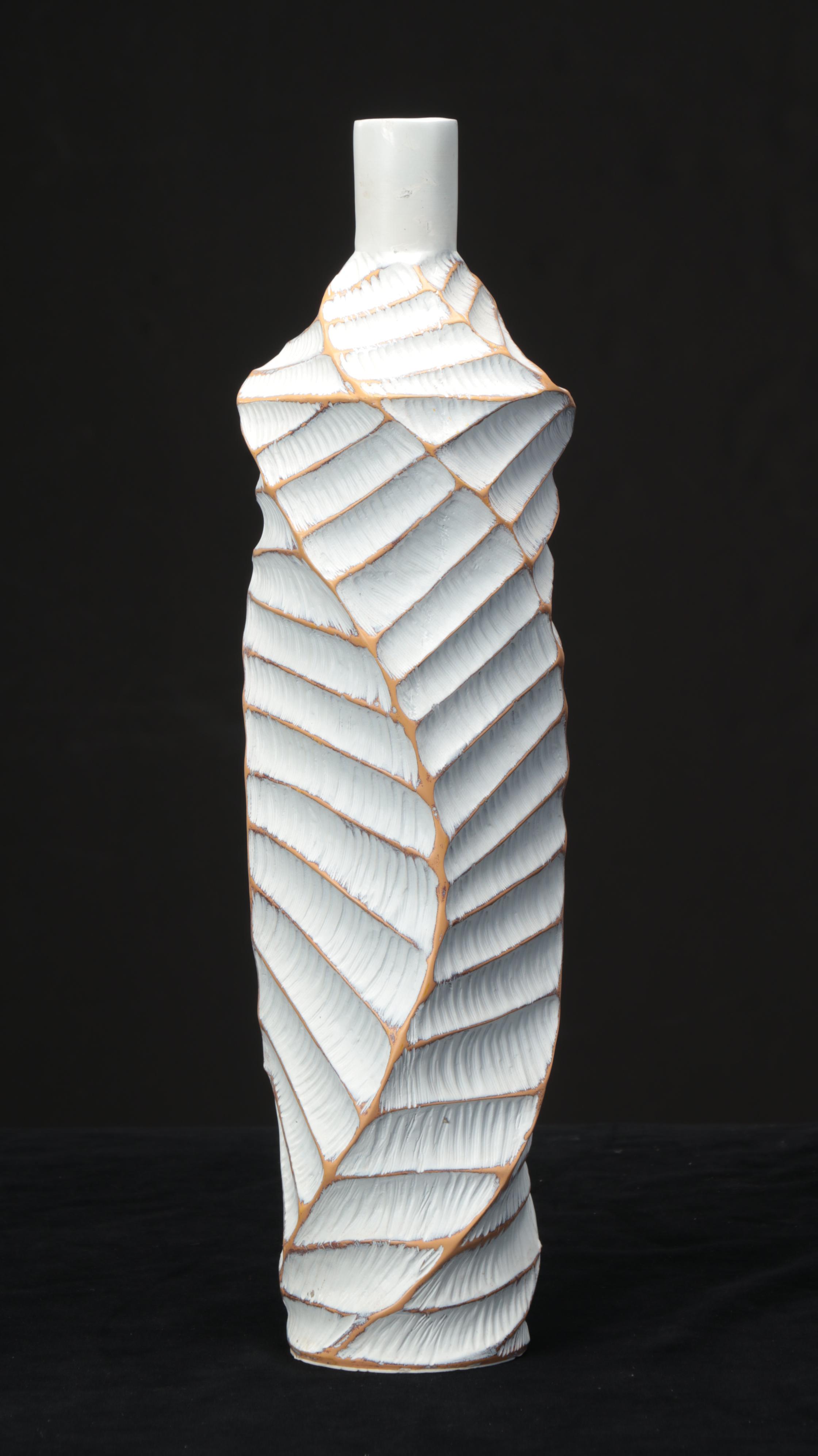 Textured Ceramic Floor Vases with Abstract Style Ceramic Sculpture