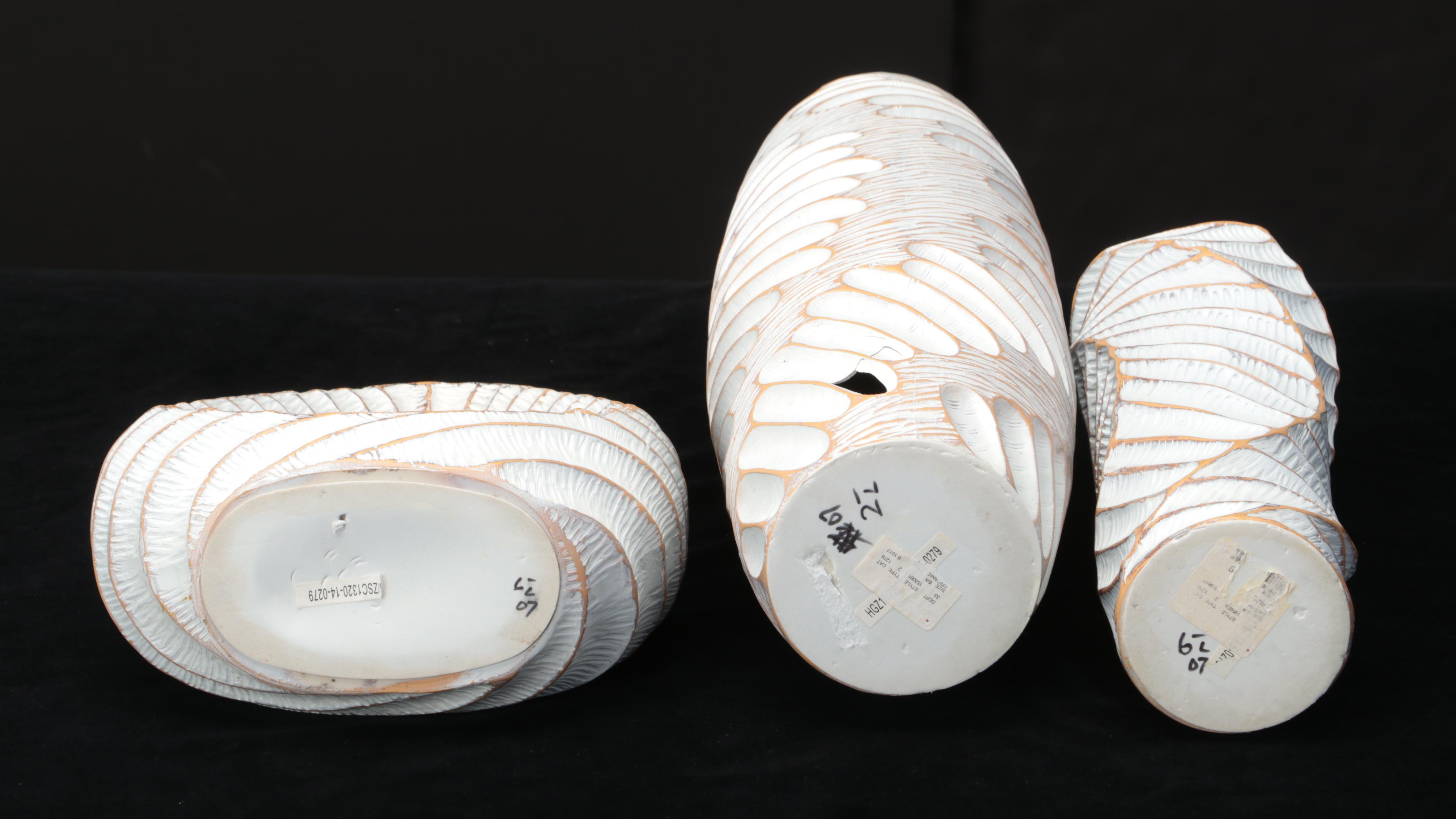 Textured Ceramic Floor Vases with Abstract Style Ceramic Sculpture