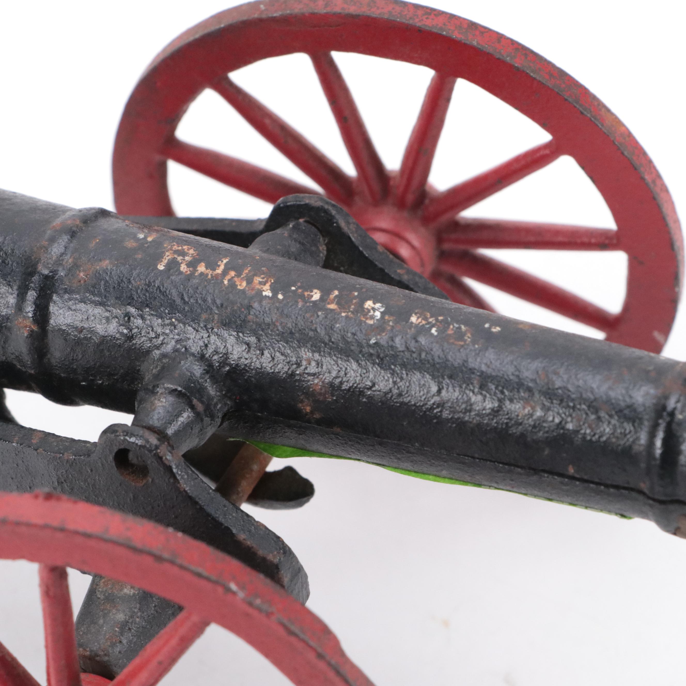 Painted Cast Iron Field Cannon Figurine EBTH