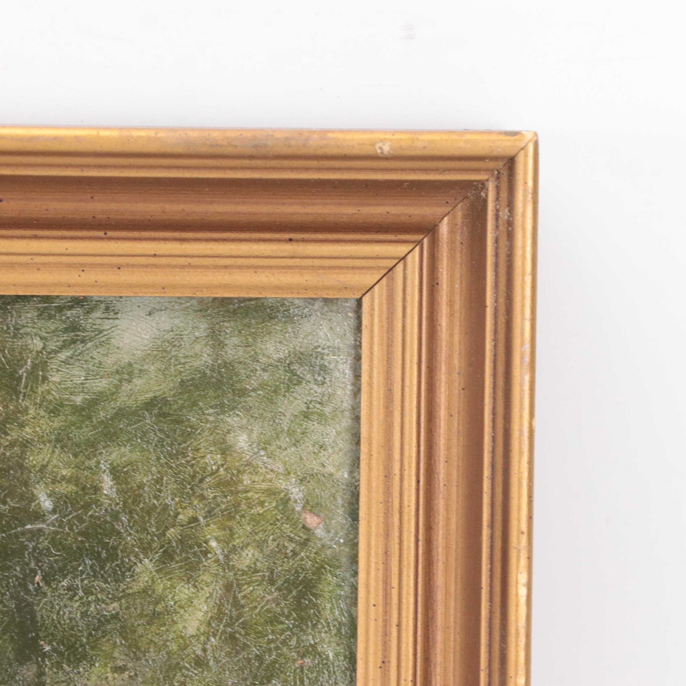 George Hetzel Wooded Landscape Oil Painting With Creek, 1890