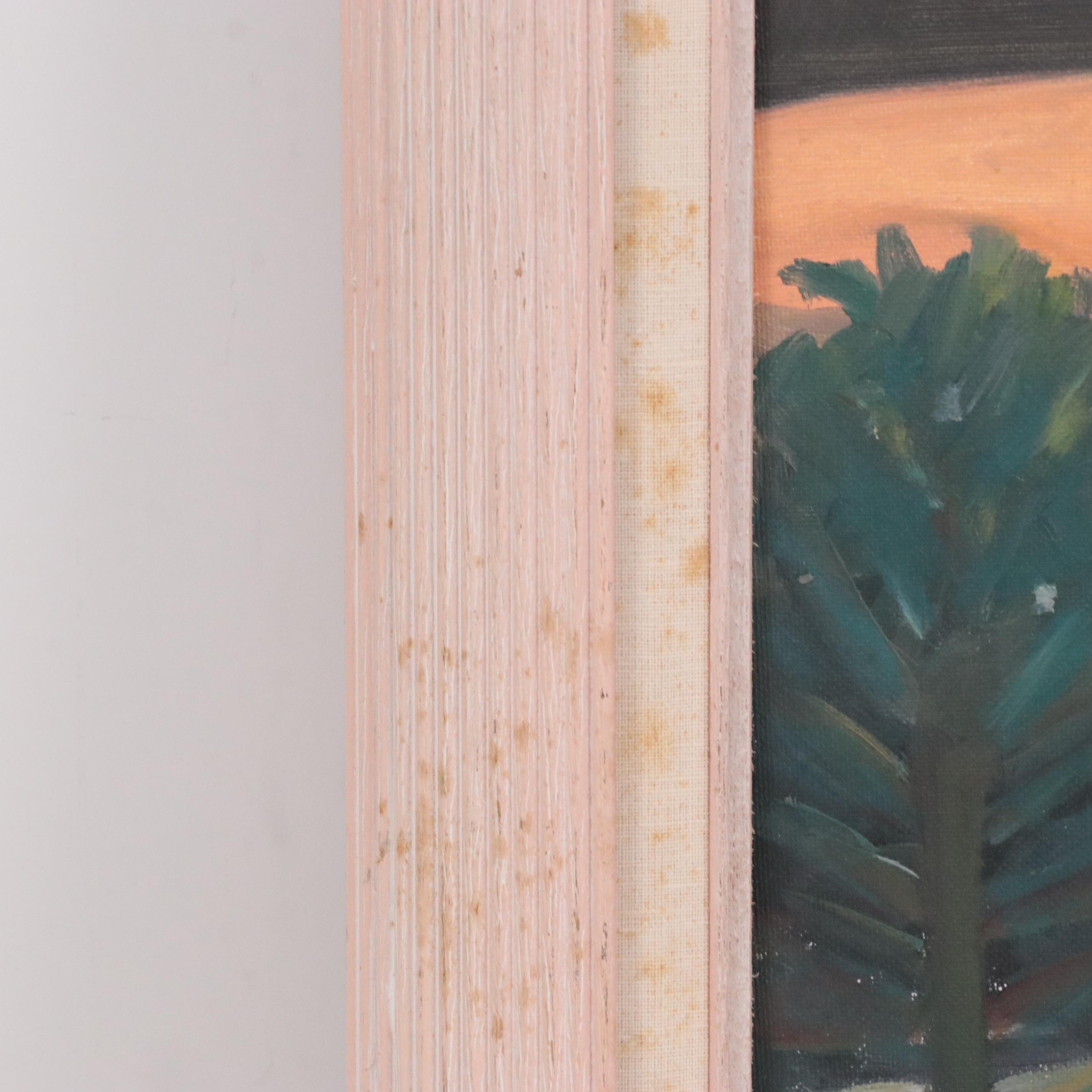 Stephen M. Sokol Coastal Landscape Oil Painting, 1990