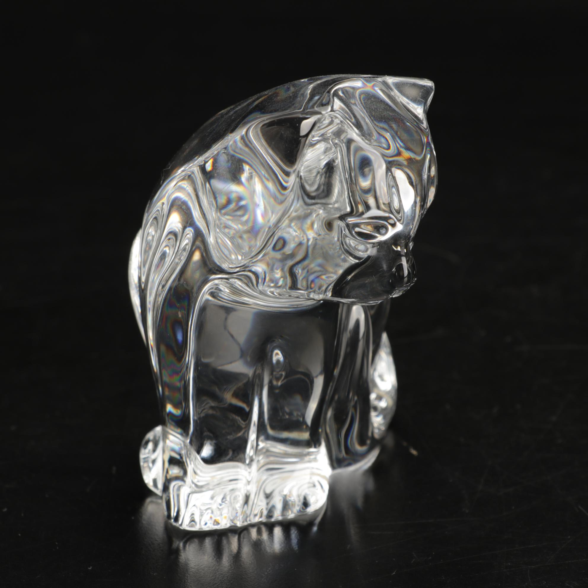 Waterford Crystal Cat Featured with Lenox and NAO by Lladró Cat Figurines