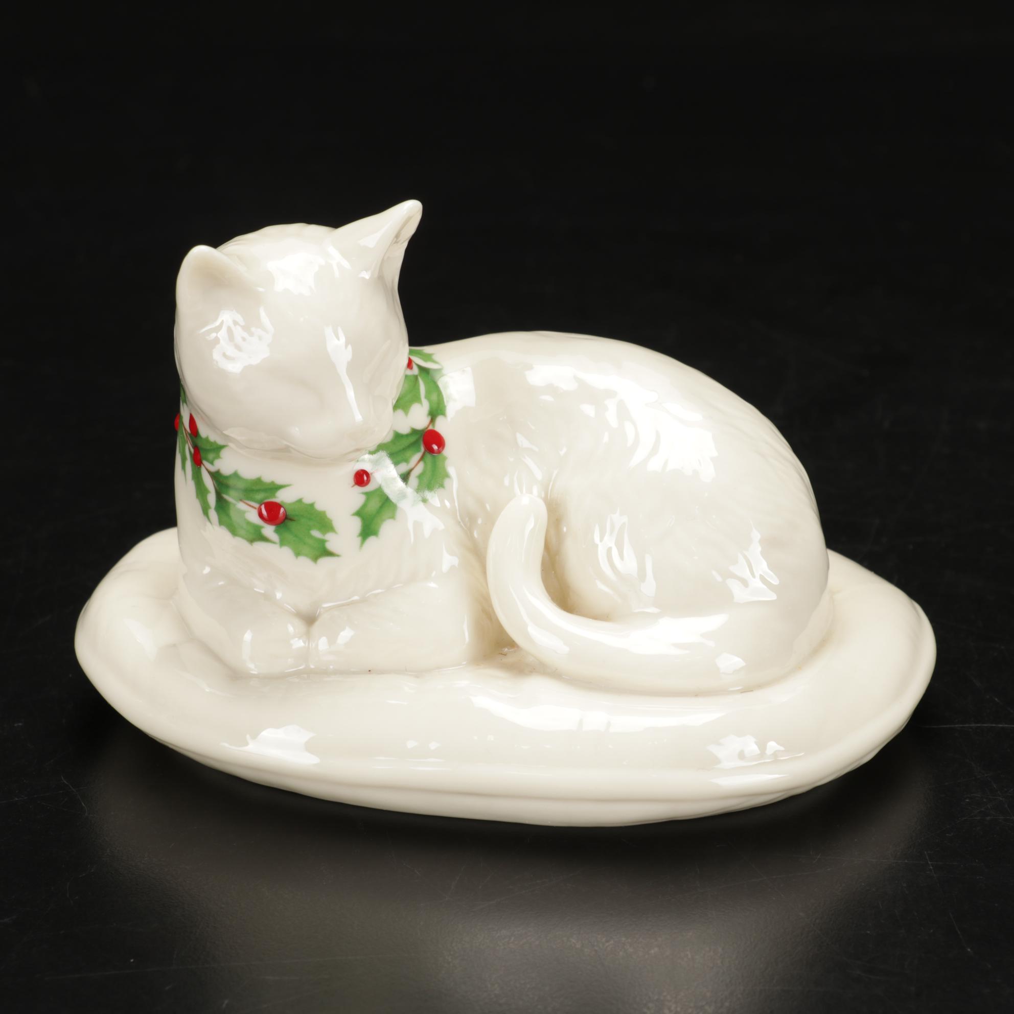 Waterford Crystal Cat Featured with Lenox and NAO by Lladró Cat Figurines