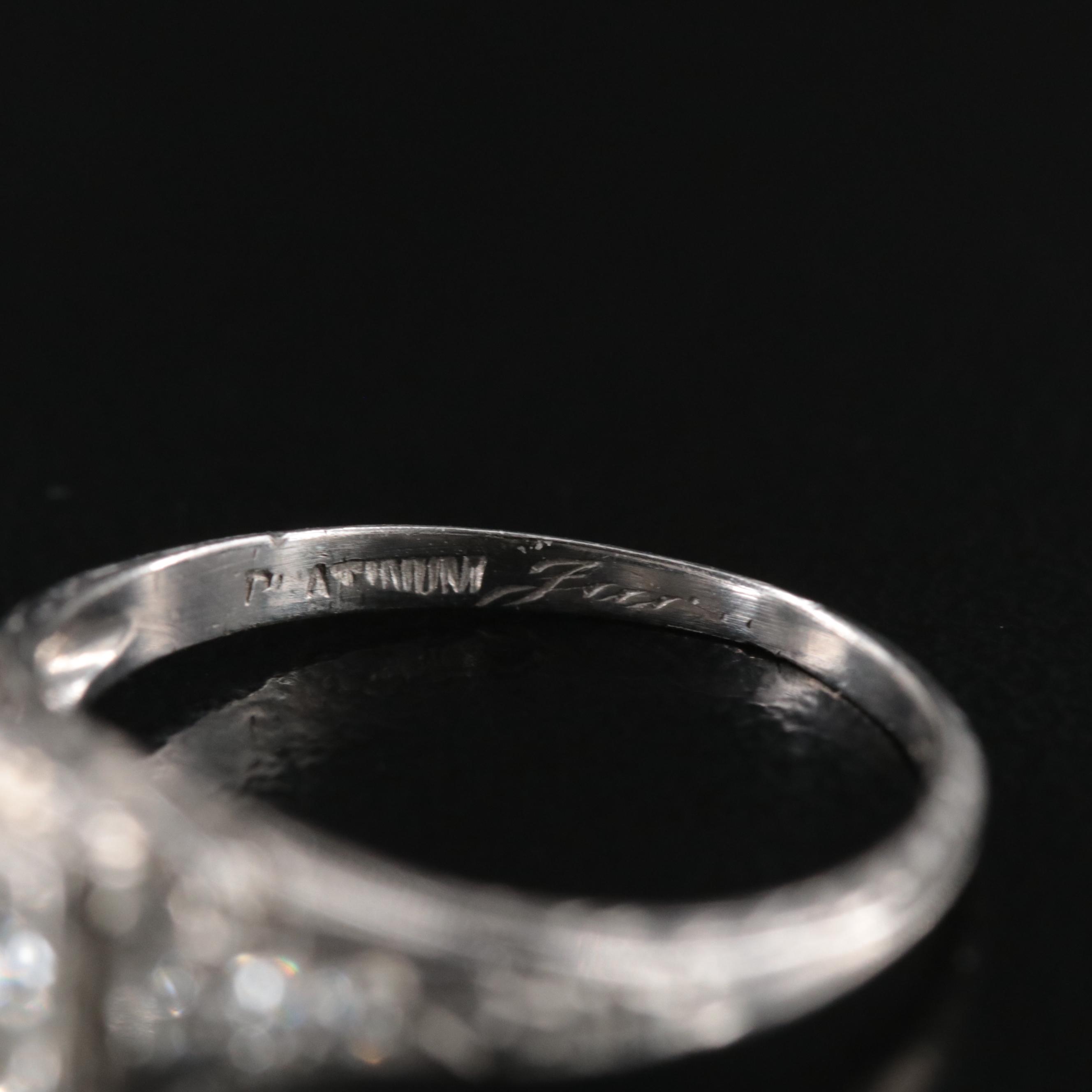 Vintage Platinum 0.88 CTW Diamond Ring