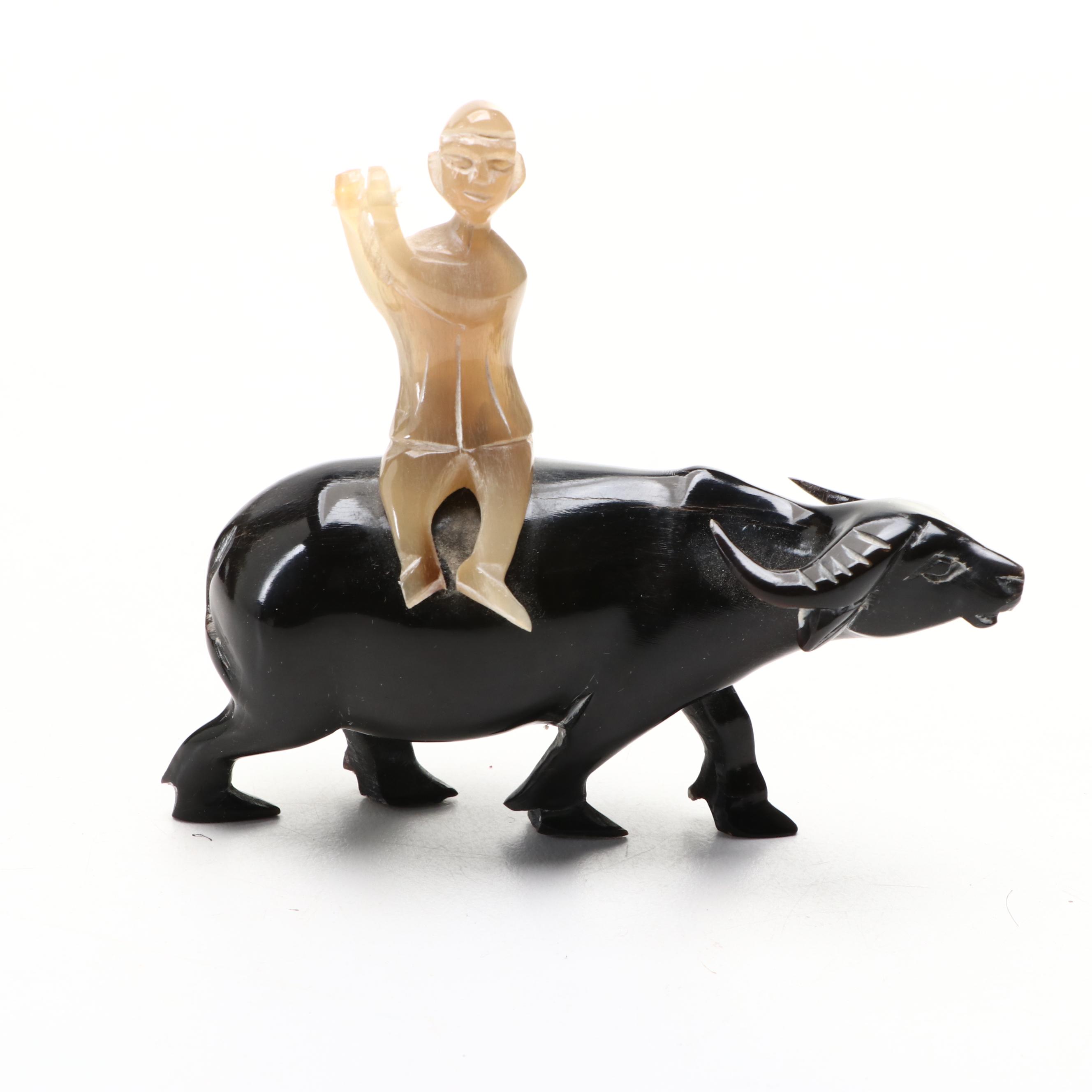 Banded Calcite Elephant, Obsidian Water Buffalo, Chinese Soapstone Dragon, More