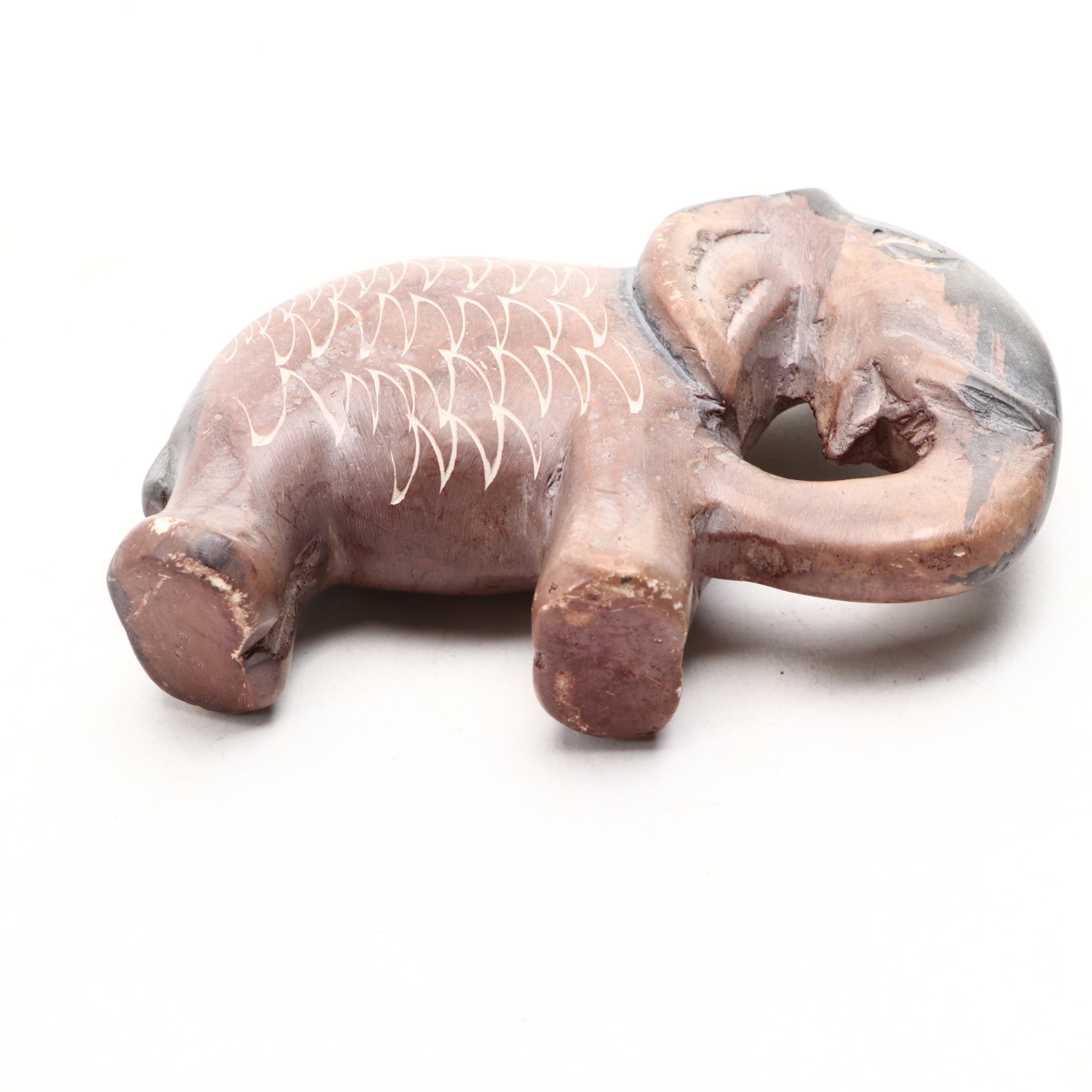 Banded Calcite Elephant, Obsidian Water Buffalo, Chinese Soapstone Dragon, More