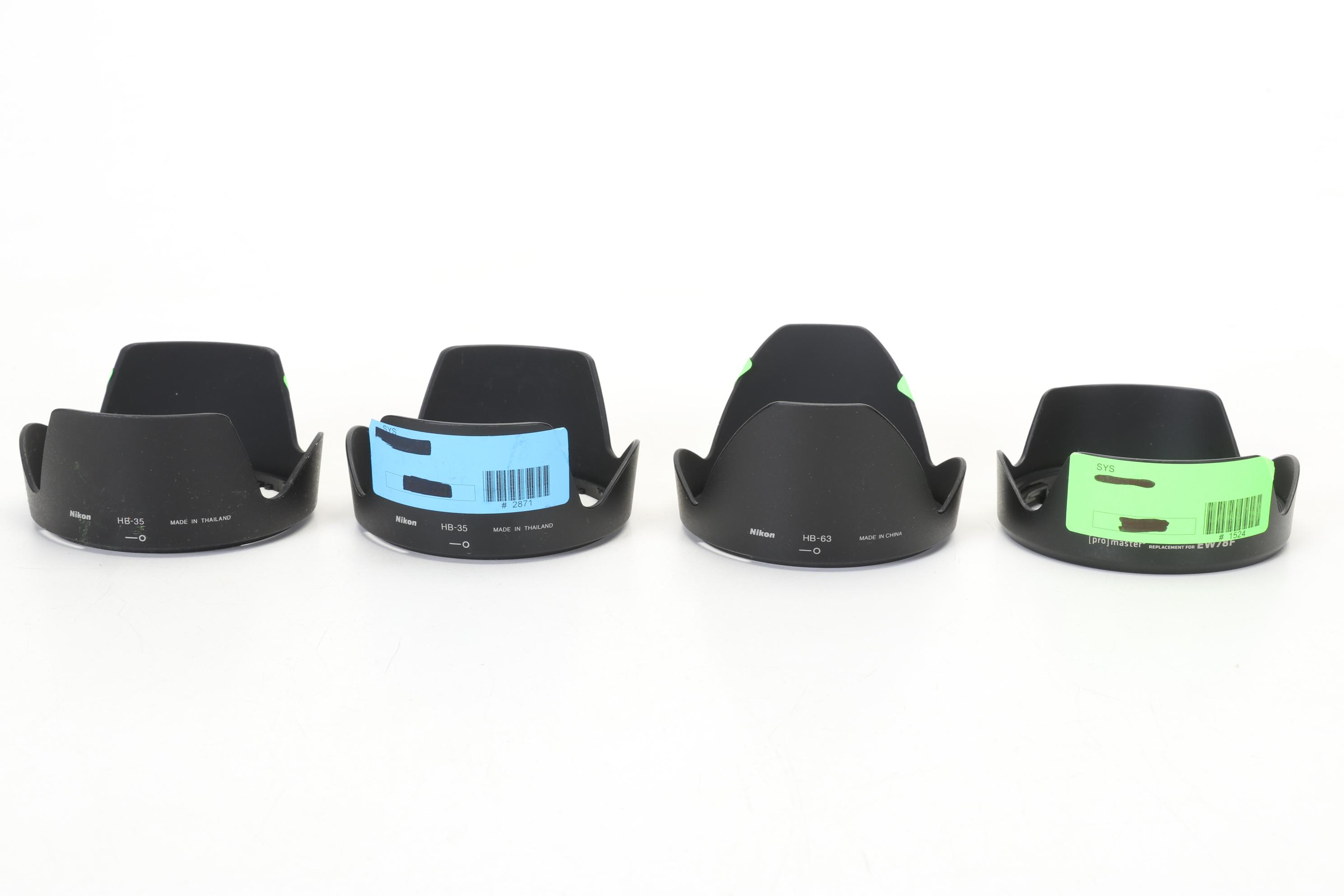 Nikon DX Lens with Nikon and Canon Lens Hoods