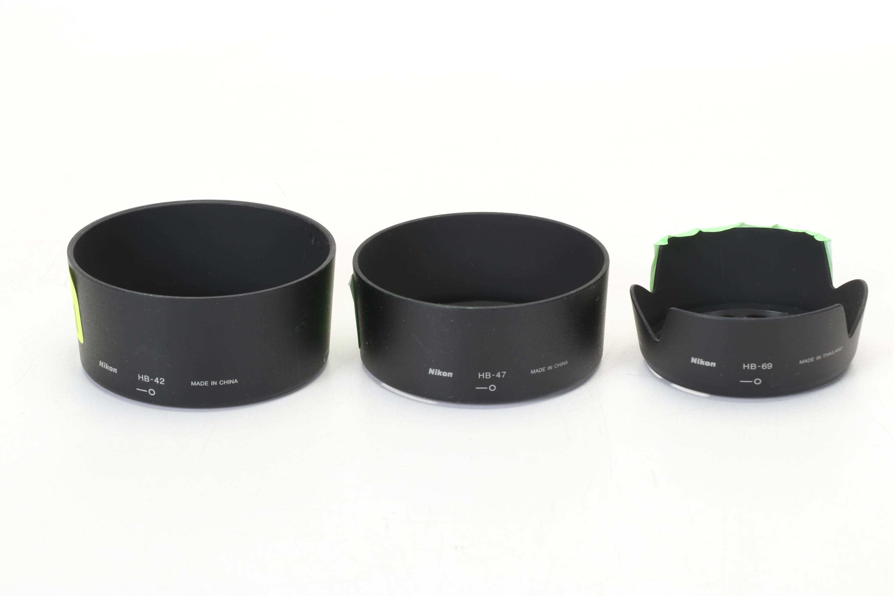 Nikon DX Lens with Nikon and Canon Lens Hoods