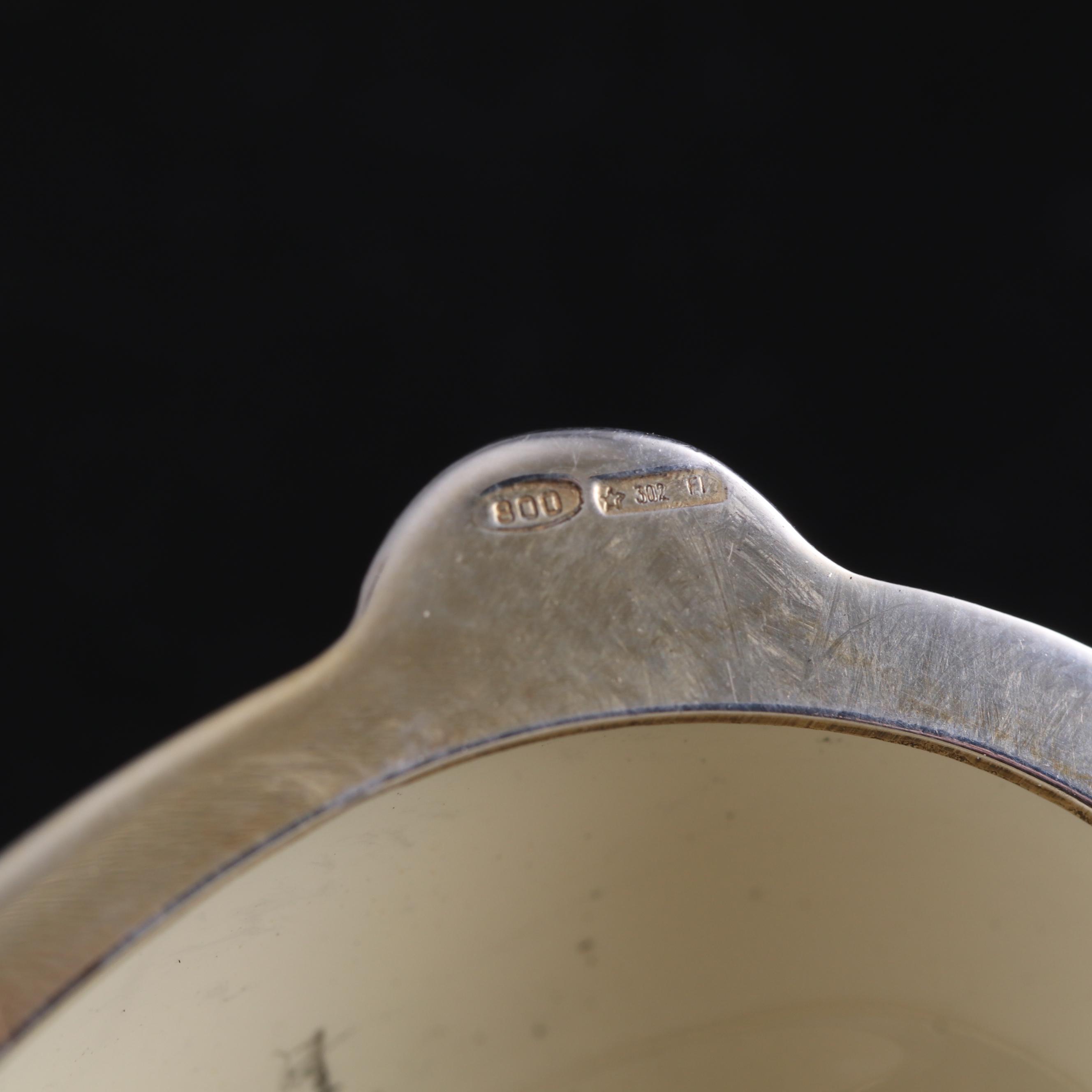 Italian Enameled 800 Silver Hinged Egg Box, 1957–1971