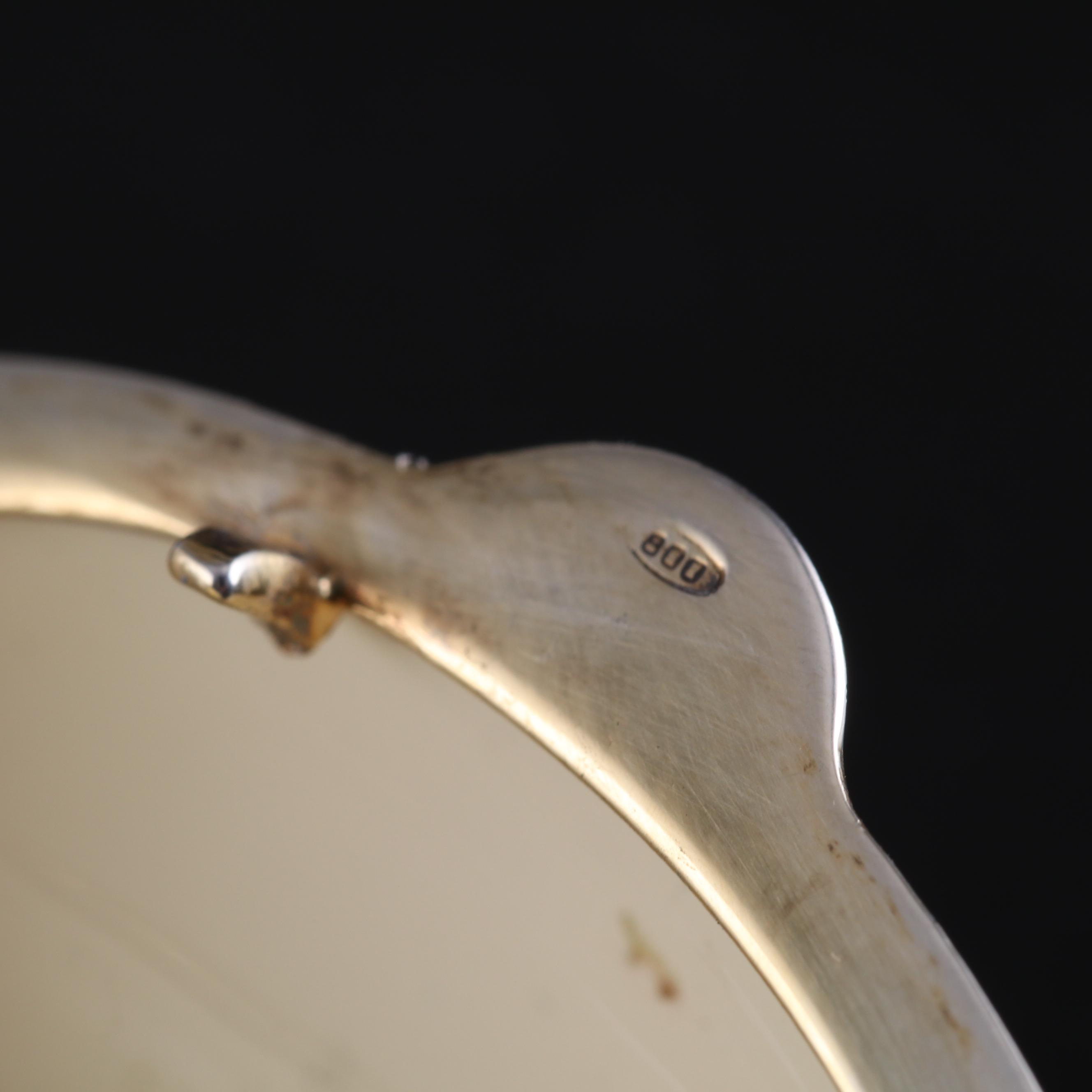 Italian Enameled 800 Silver Hinged Egg Box, 1957–1971