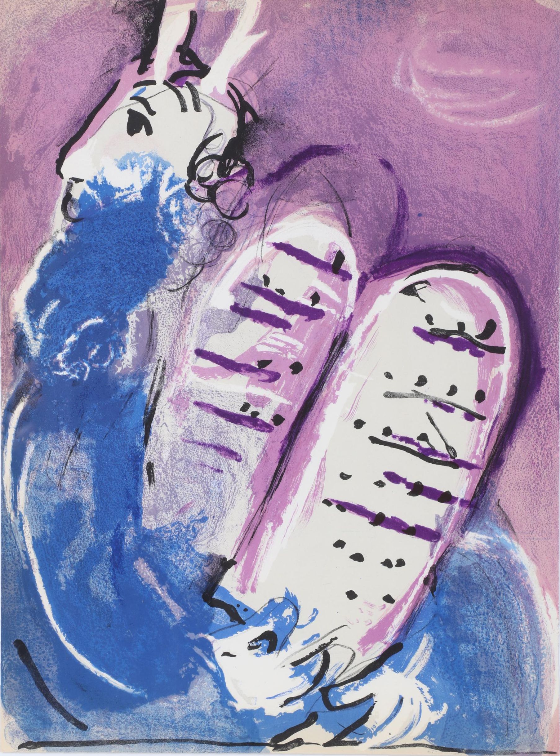 Marc Chagall Color Lithograph "Moses" From "Verve," 1956