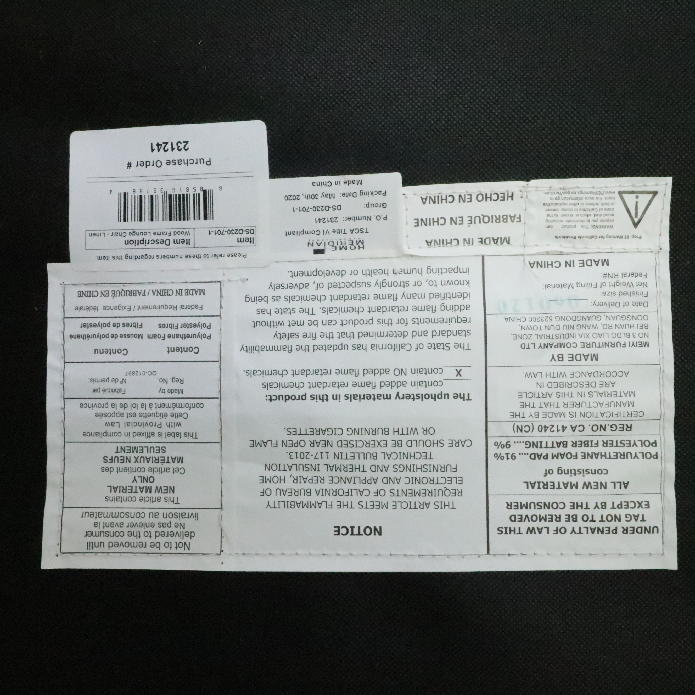 Four Hands "Trey" Modular Writing Desk and Home Meridian Desk Chair