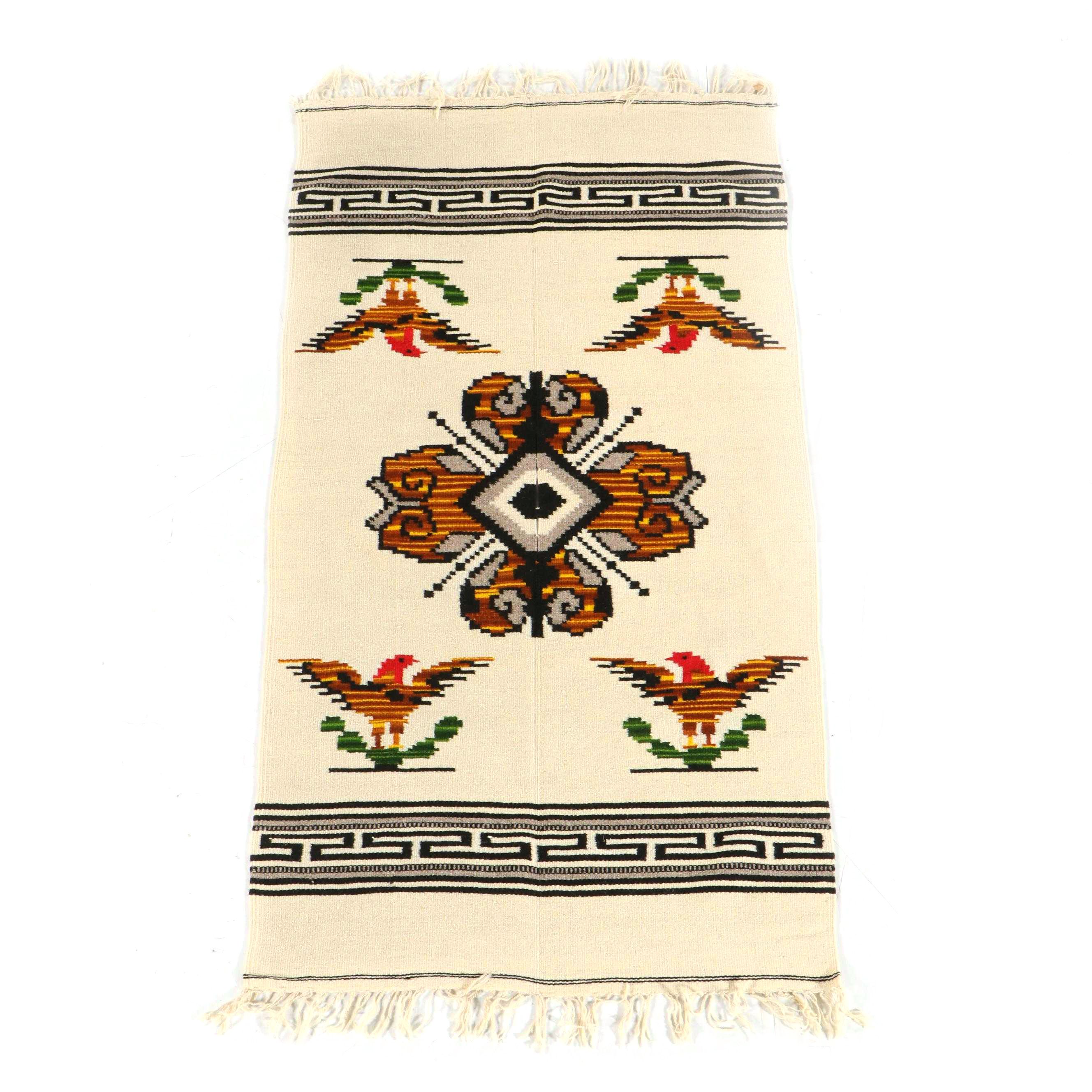 Handwoven Mexican Wool Chamanto Pancho Throw