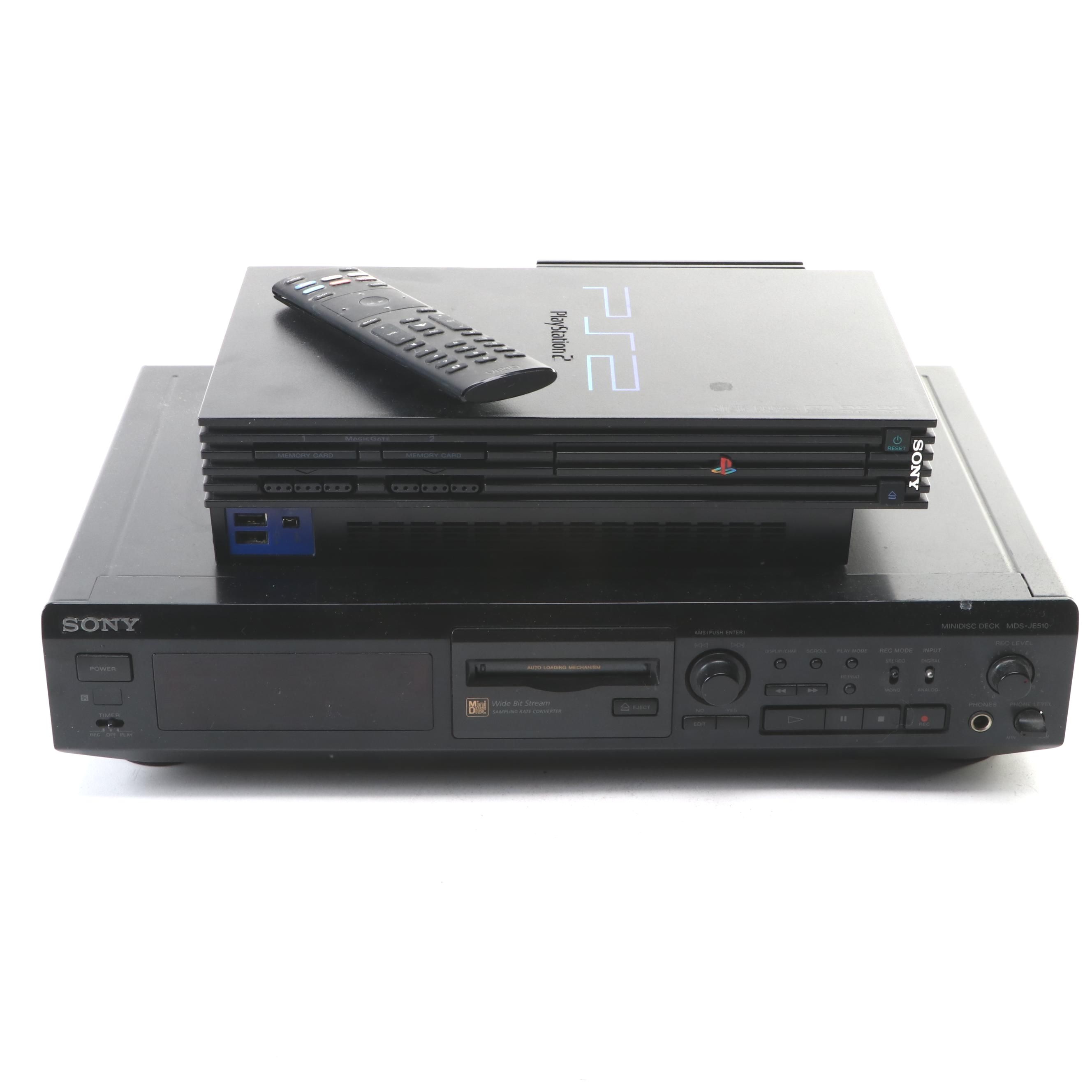 Sony Minidisc Deck MDSJE510 with PlayStation2 Video Game Console EBTH