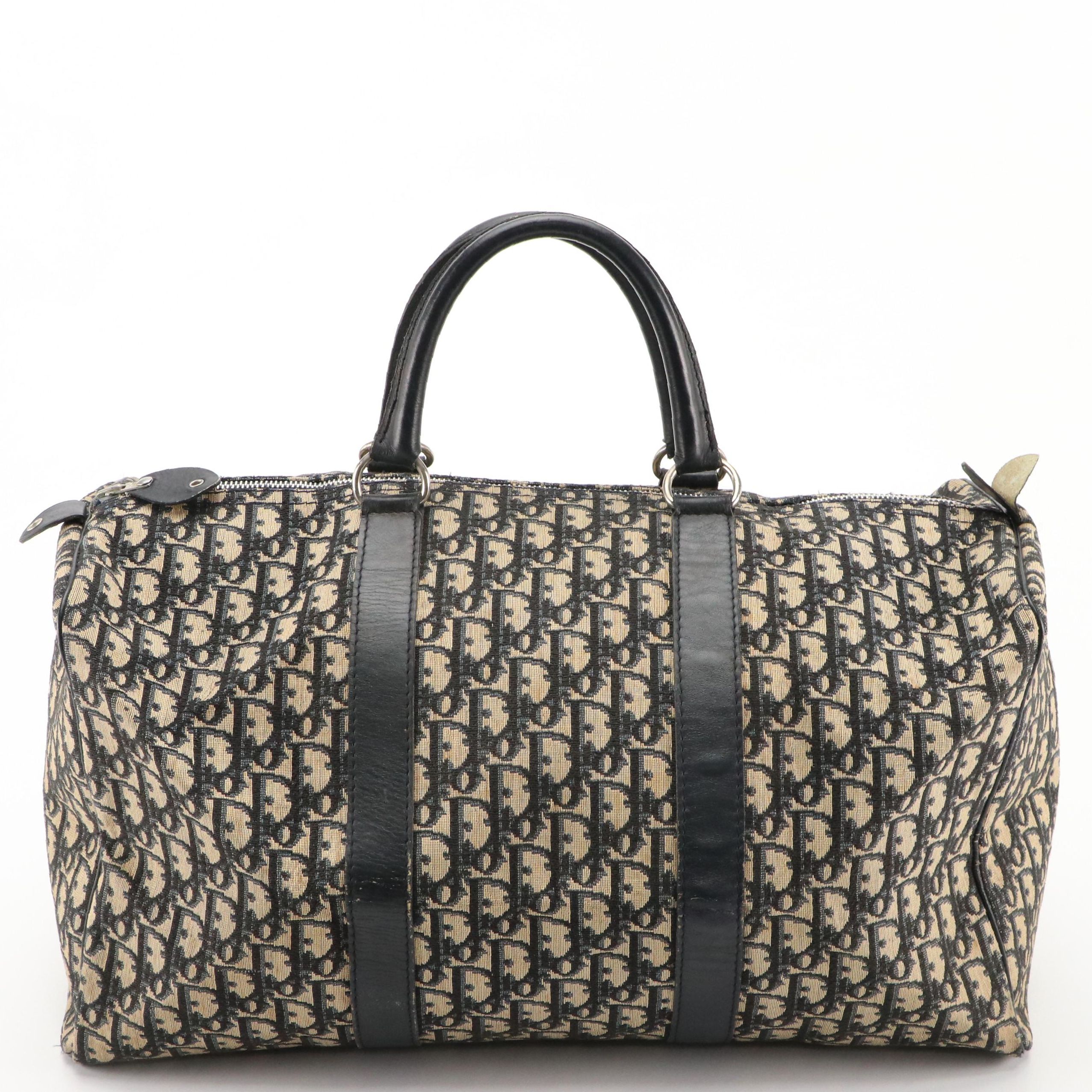 Christian Dior Trotter Duffel Bag in Dior Oblique Canvas and Leather