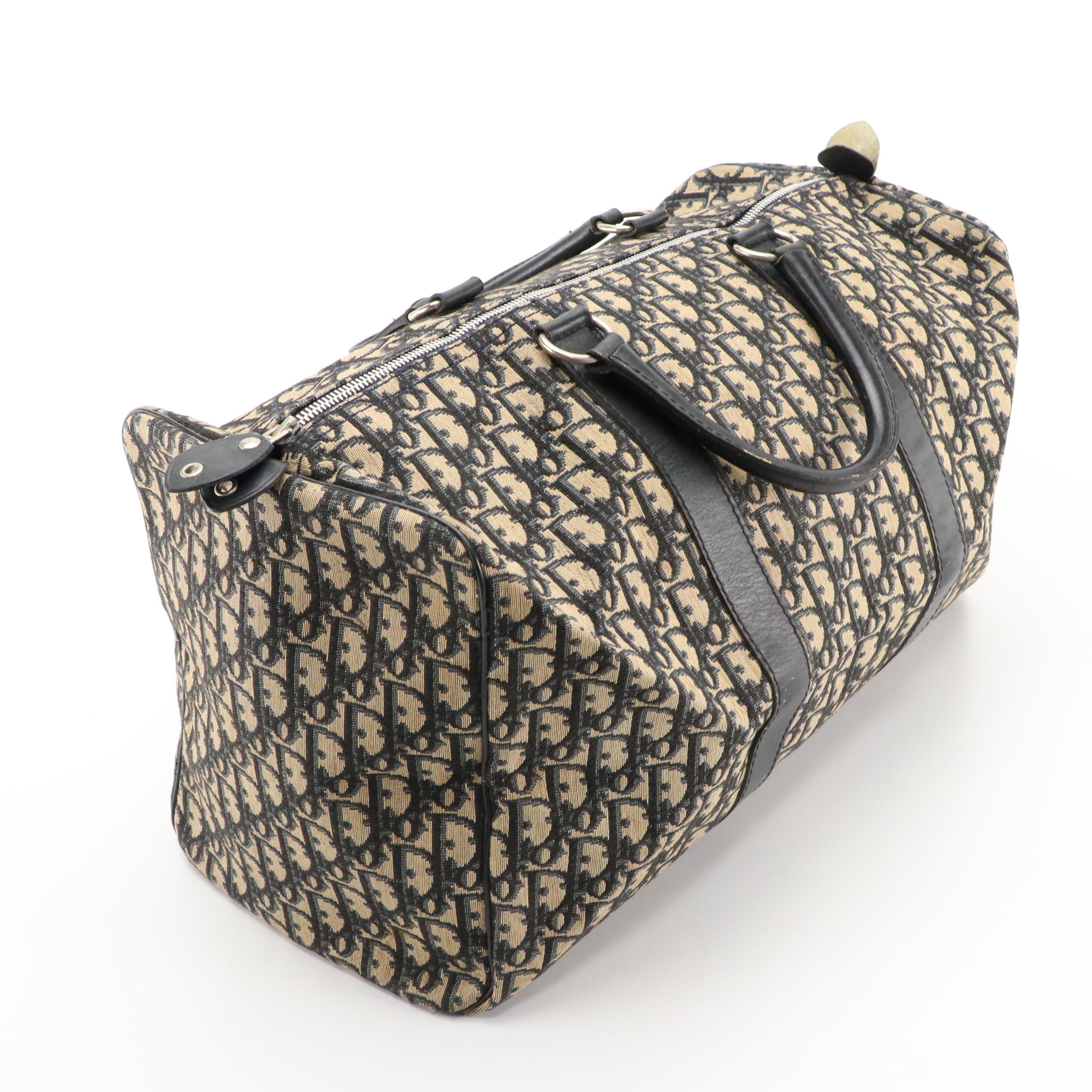 Christian Dior Trotter Duffel Bag in Dior Oblique Canvas and Leather