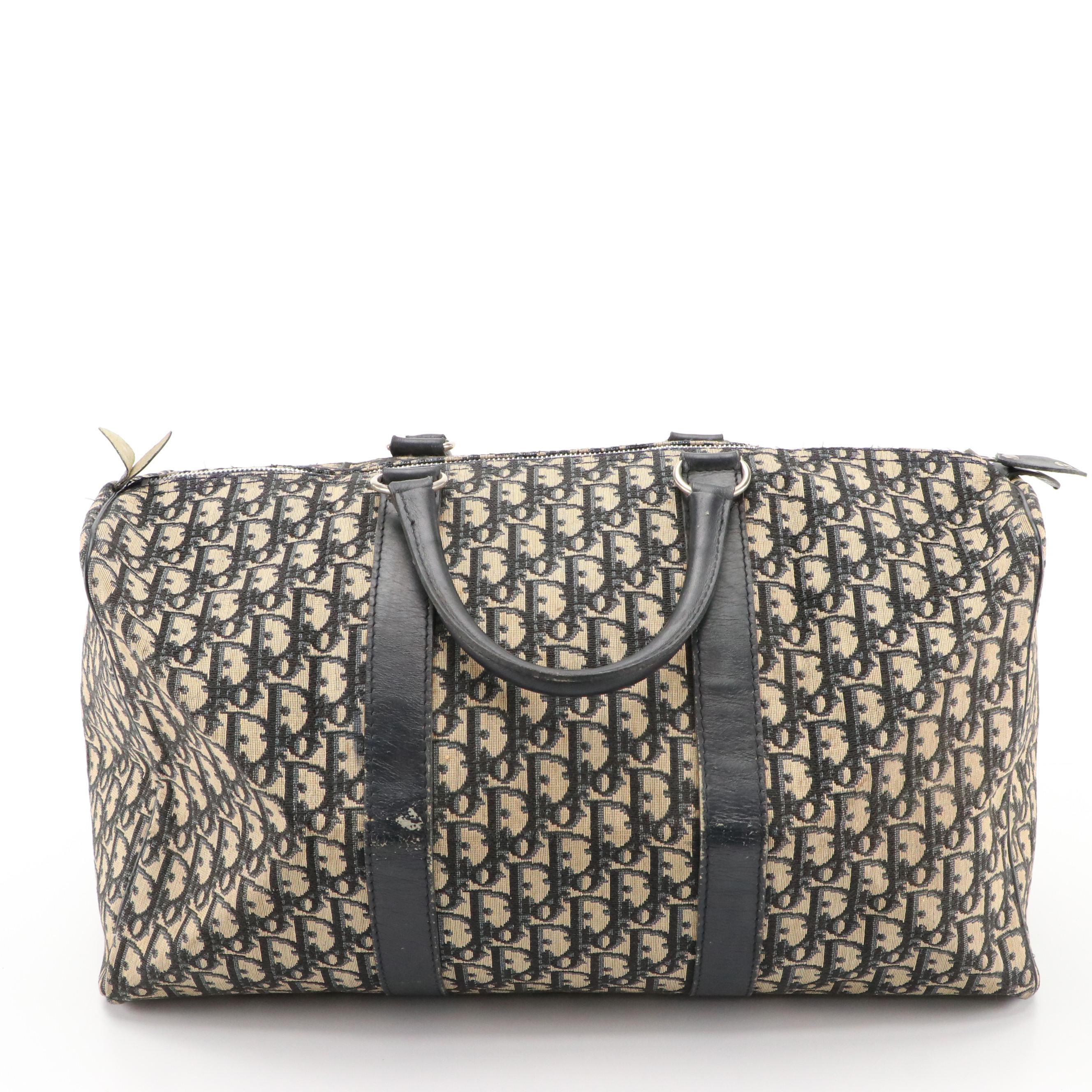 Christian Dior Trotter Duffel Bag in Dior Oblique Canvas and Leather