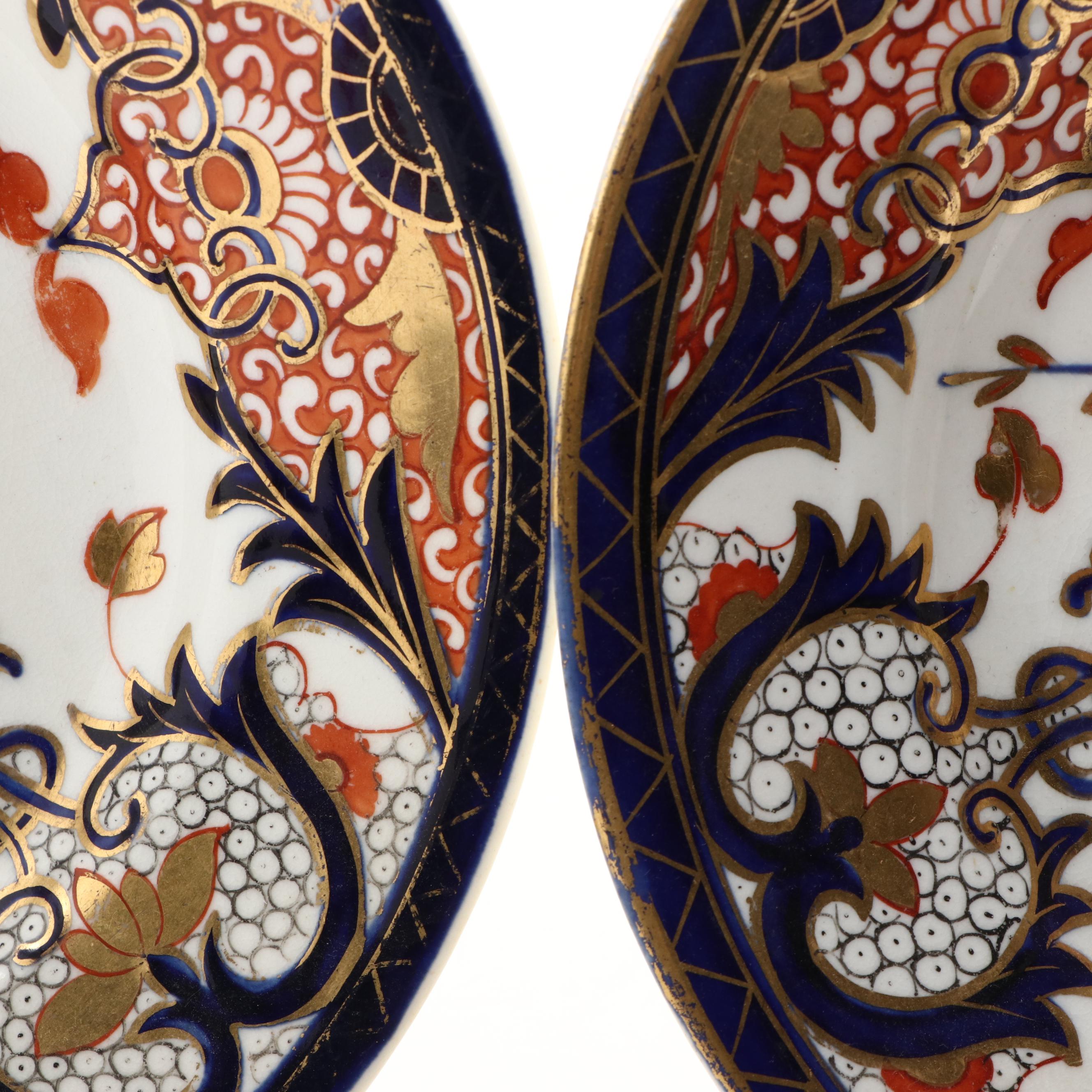 Royal Crown Derby Bone China "King's Pattern" Imari Style Plates, Early 19th C.