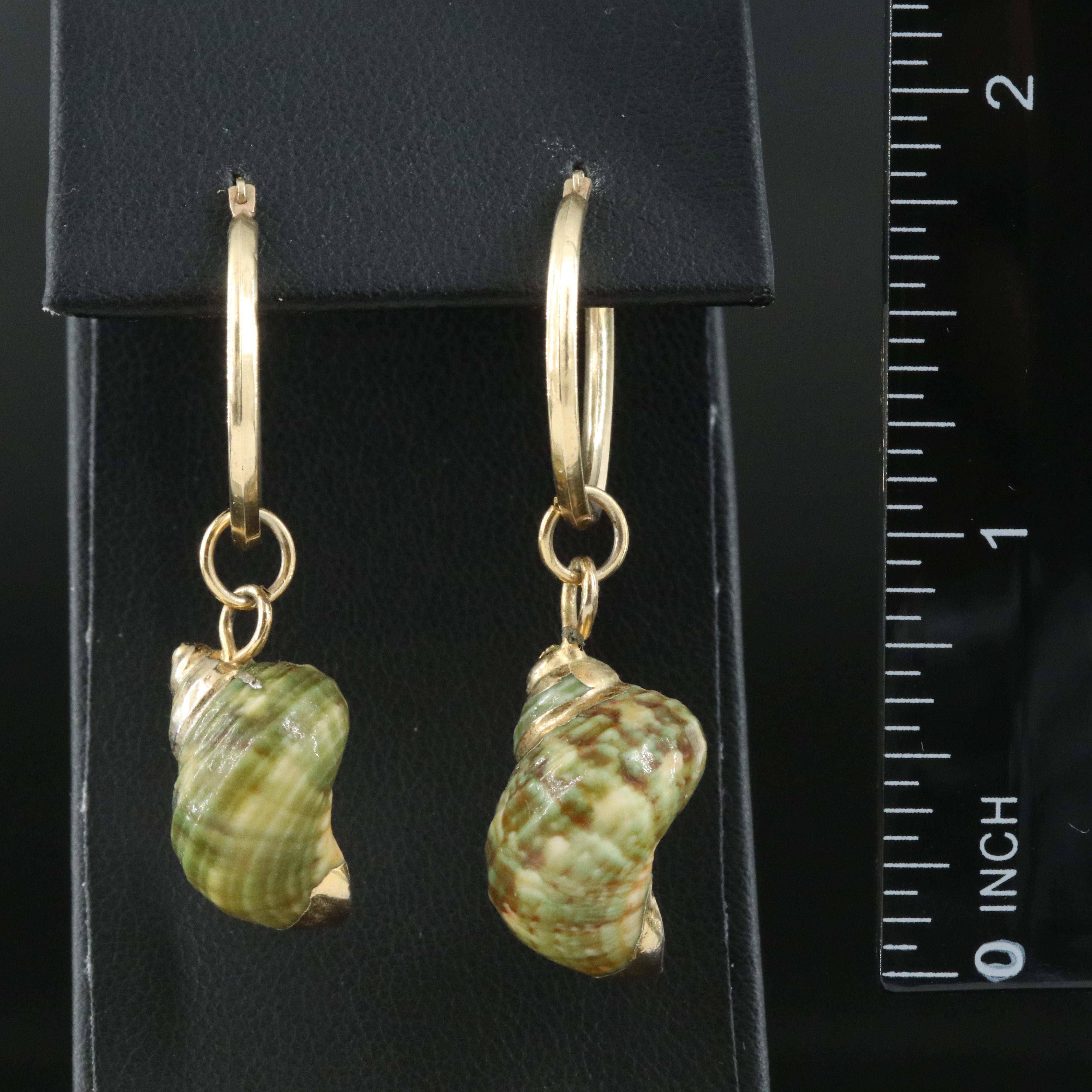 14K Hoops with Shell Enhancers