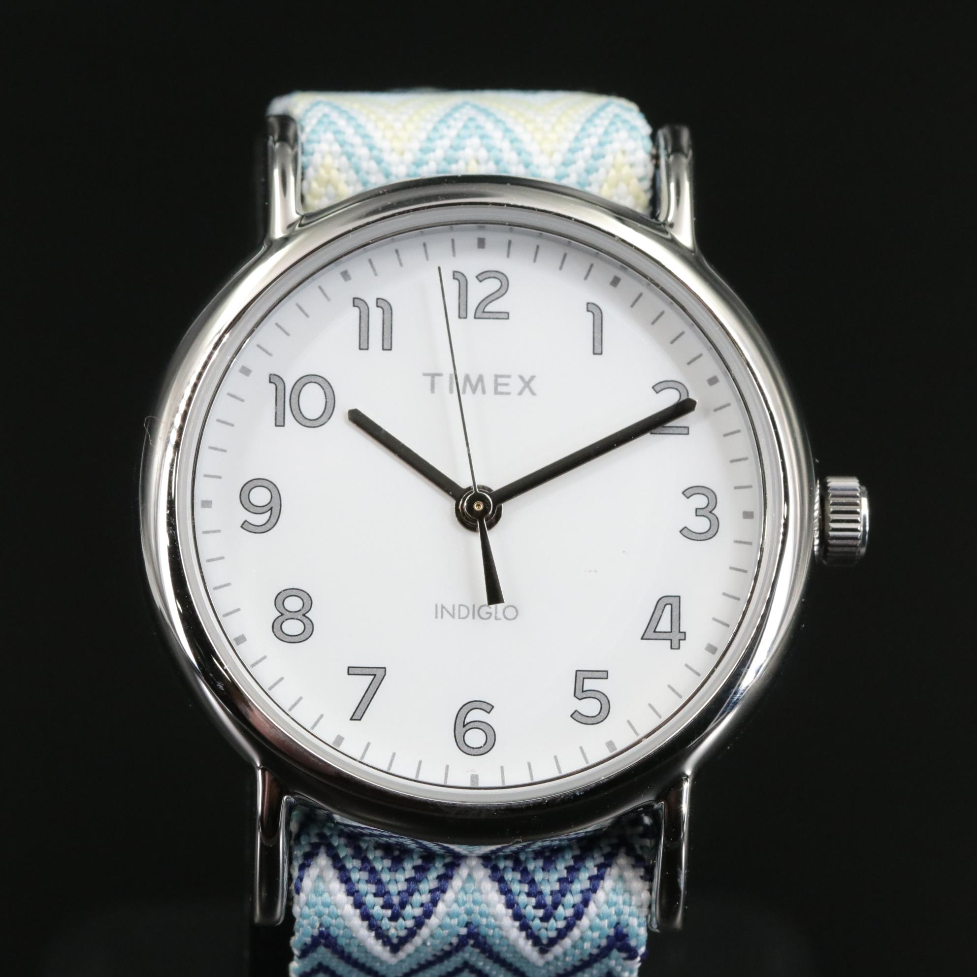 Timex Weekender Chevron Quartz Watch with Nylon Strap