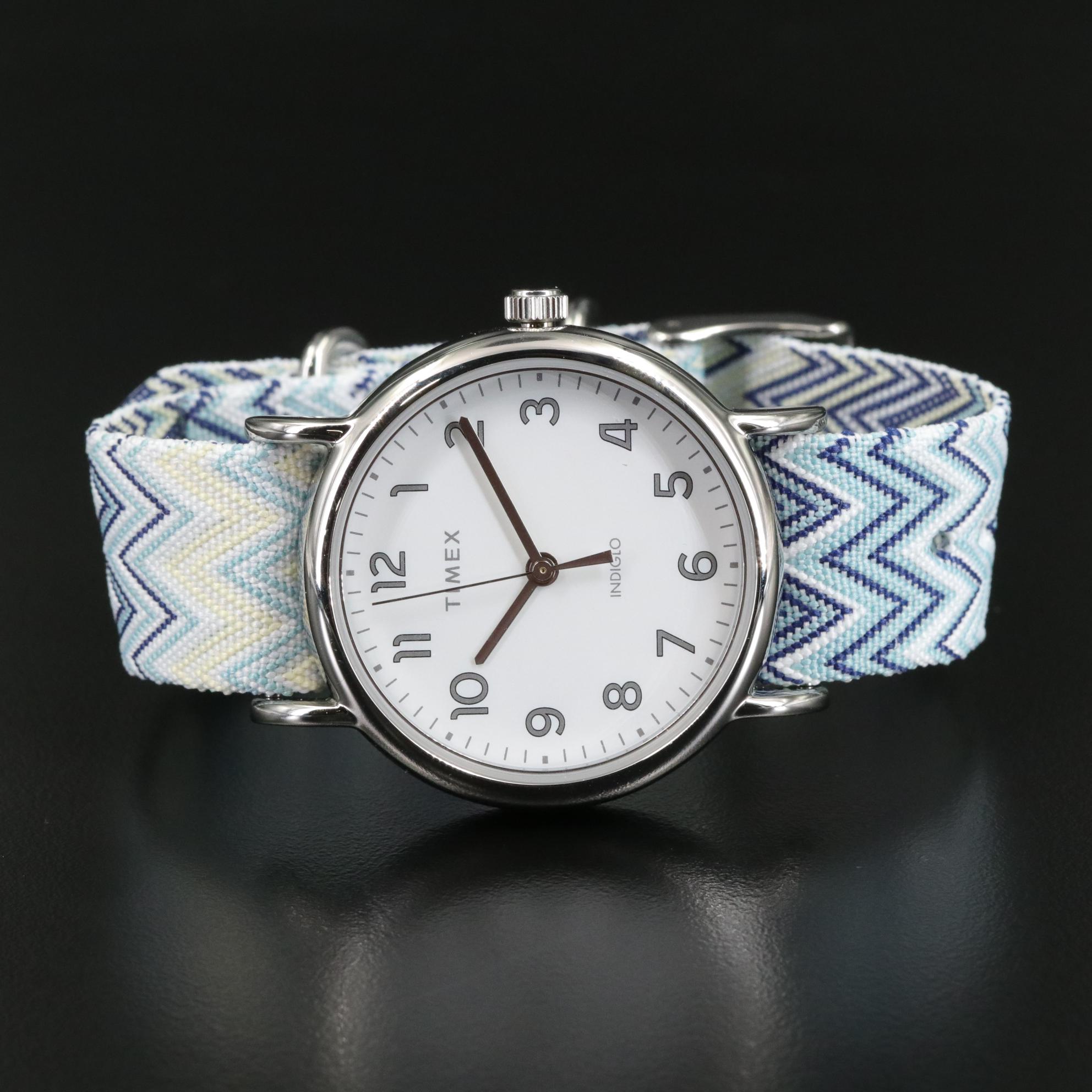 Timex Weekender Chevron Quartz Watch with Nylon Strap