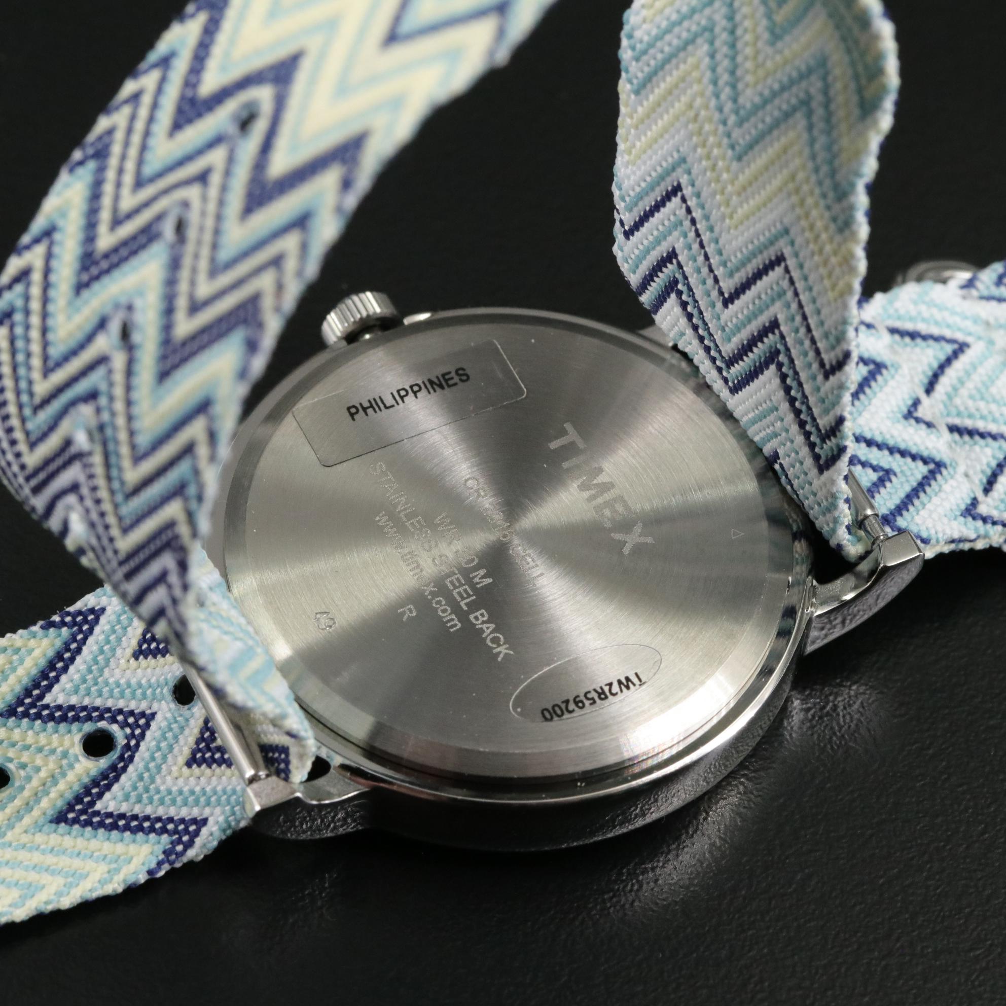 Timex Weekender Chevron Quartz Watch with Nylon Strap