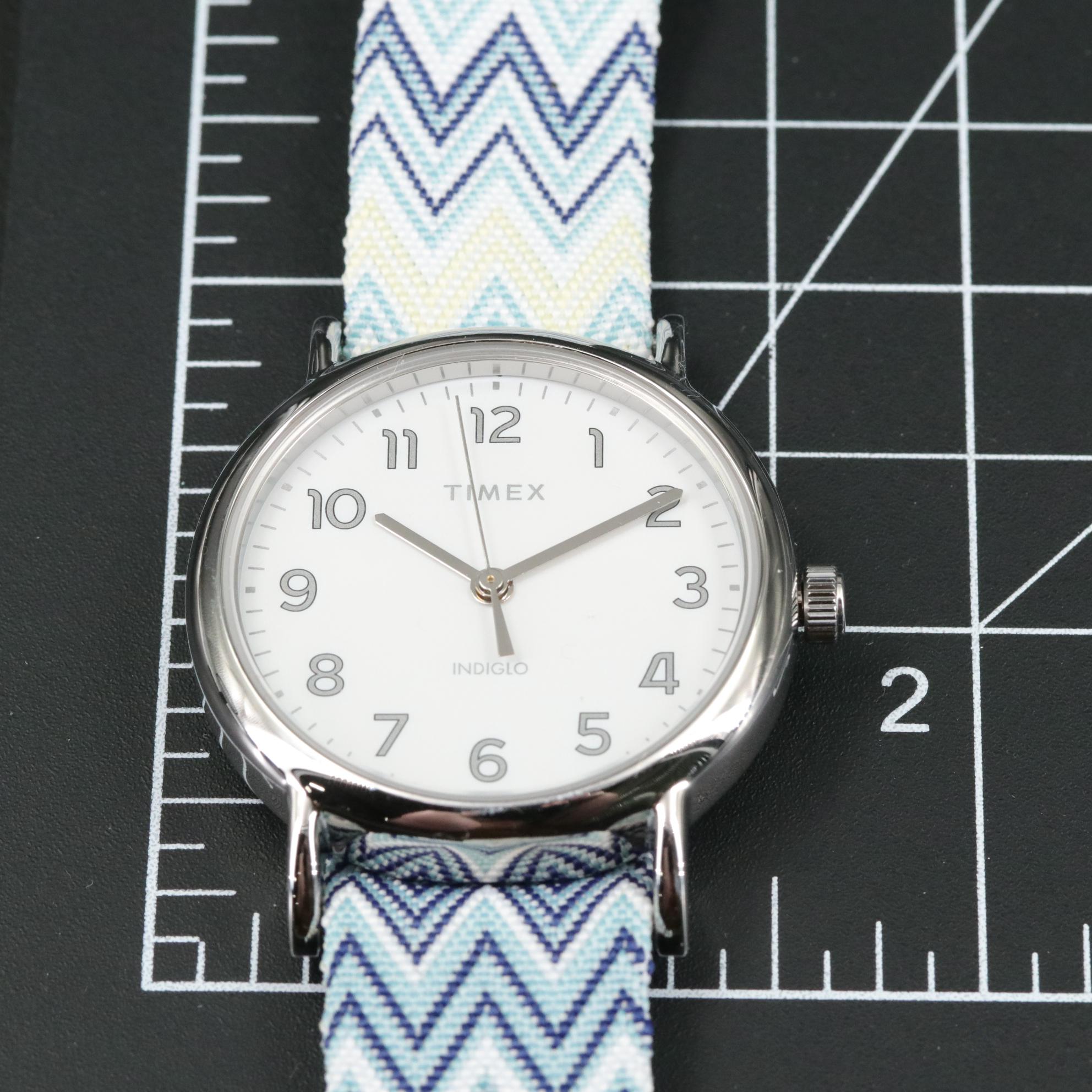 Timex Weekender Chevron Quartz Watch with Nylon Strap