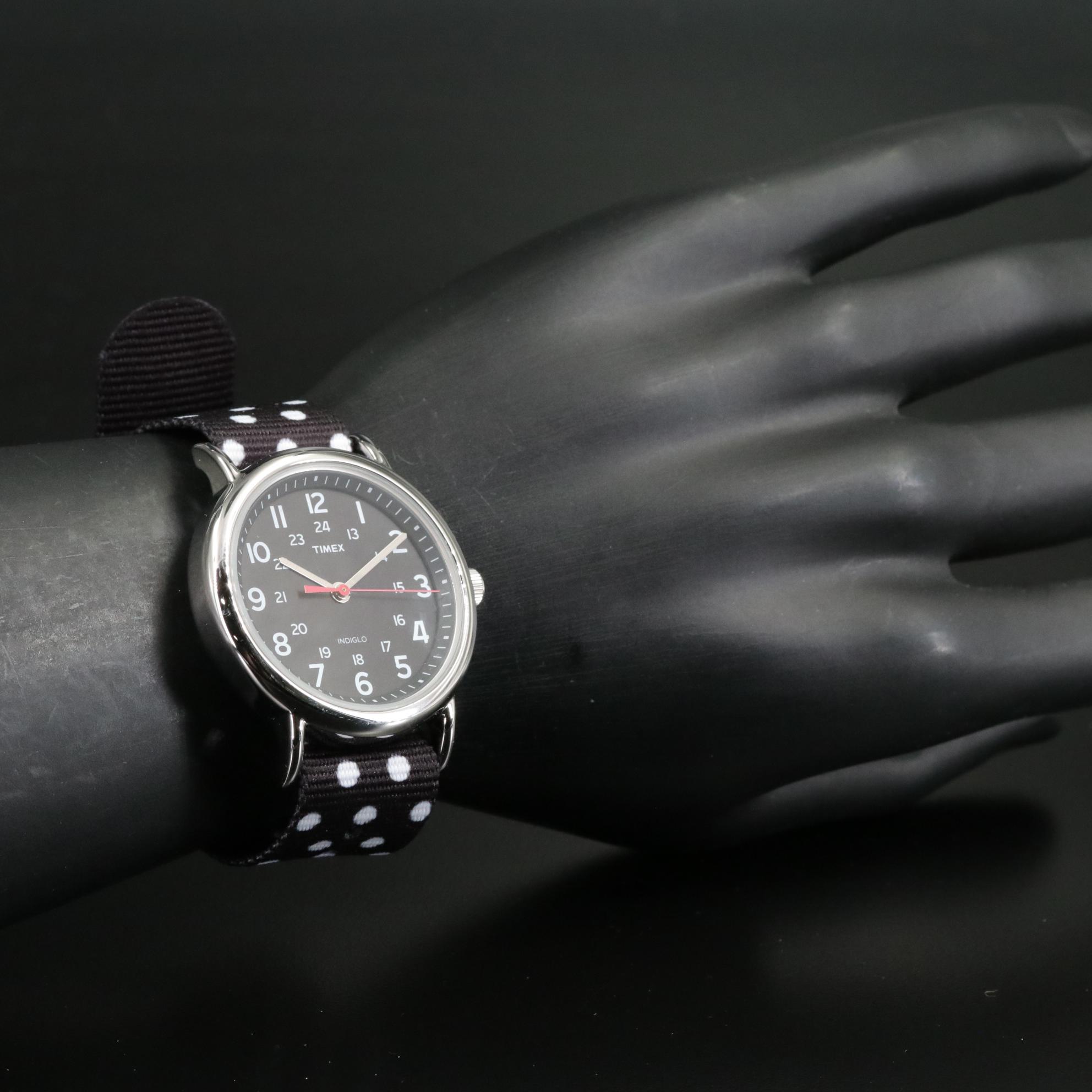 Timex Weekender 38 mm Black Dial Quartz Watch with Reversible Strap