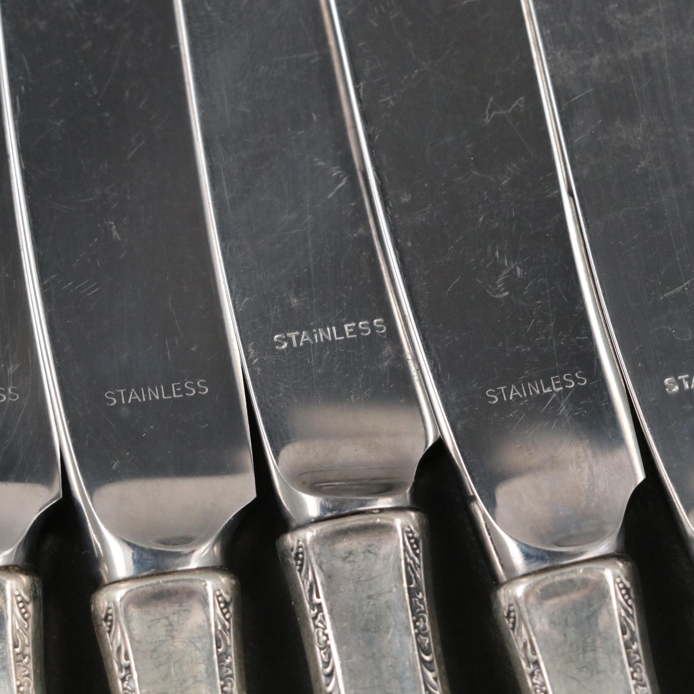 Alvin "Southern Charm" Sterling Silver Flatware with Naken Wood Storage Box