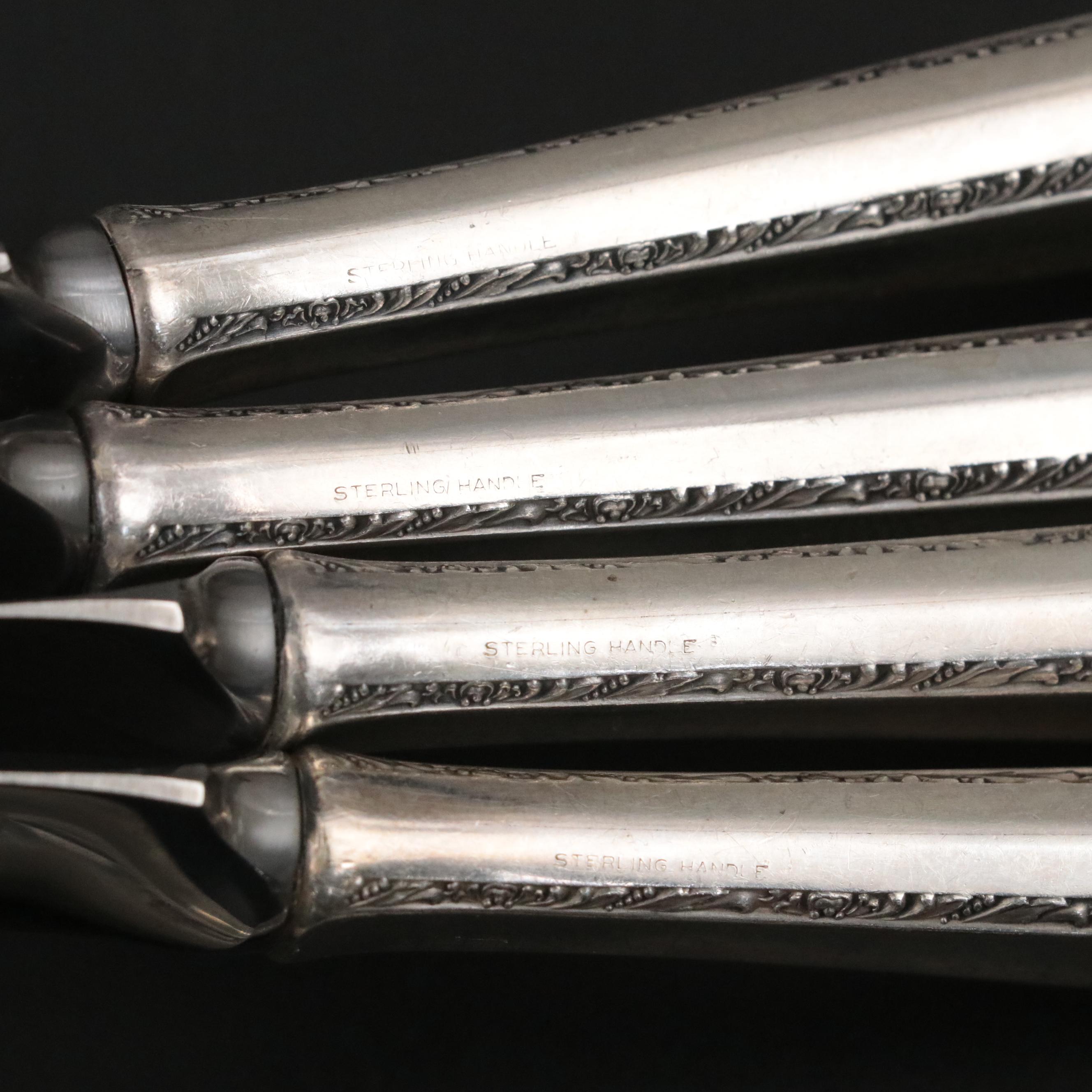 Alvin "Southern Charm" Sterling Silver Flatware with Naken Wood Storage Box